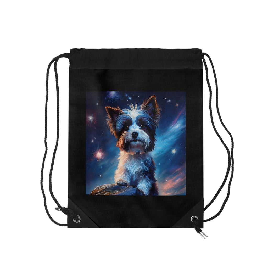 Biewer Terrier Stary Night Drawstring Bag