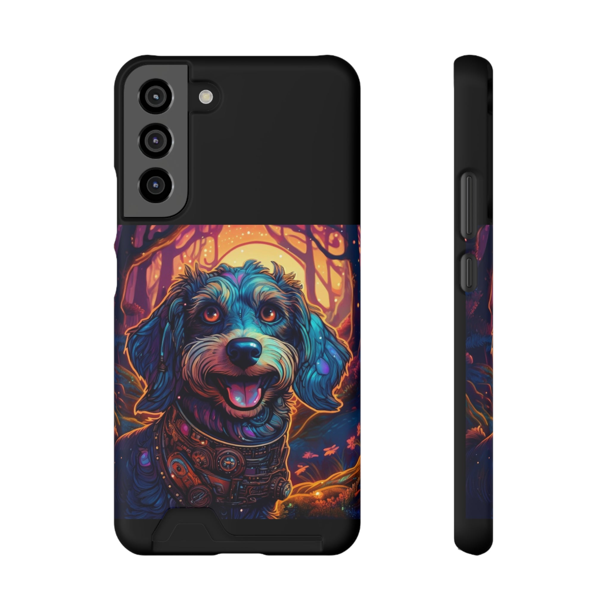 Dachshund Steampunk Phone Case with Card Holder