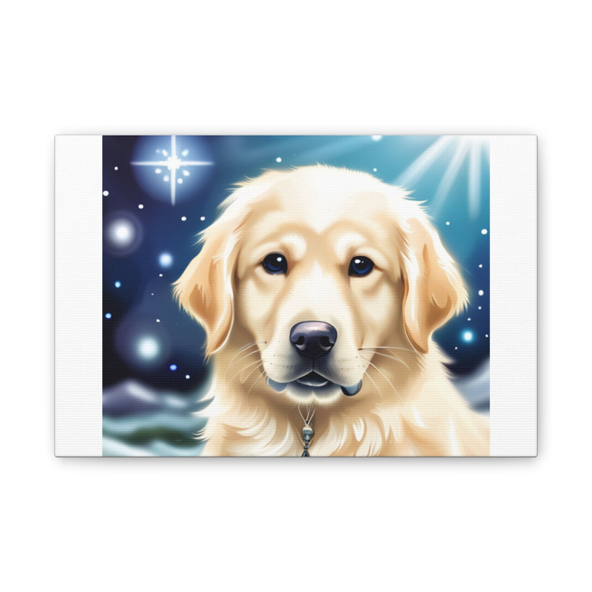 Golden Retriever Stary Night Canvas Stretched, 0.75"