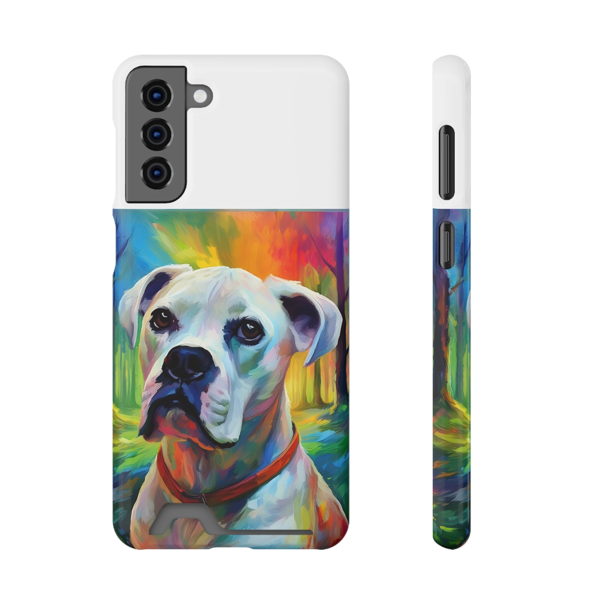 Boxer Rainbow Sky Phone Case with Card Holder
