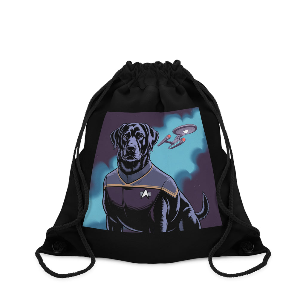 Black Lab Dog-Fleet Drawstring Bag