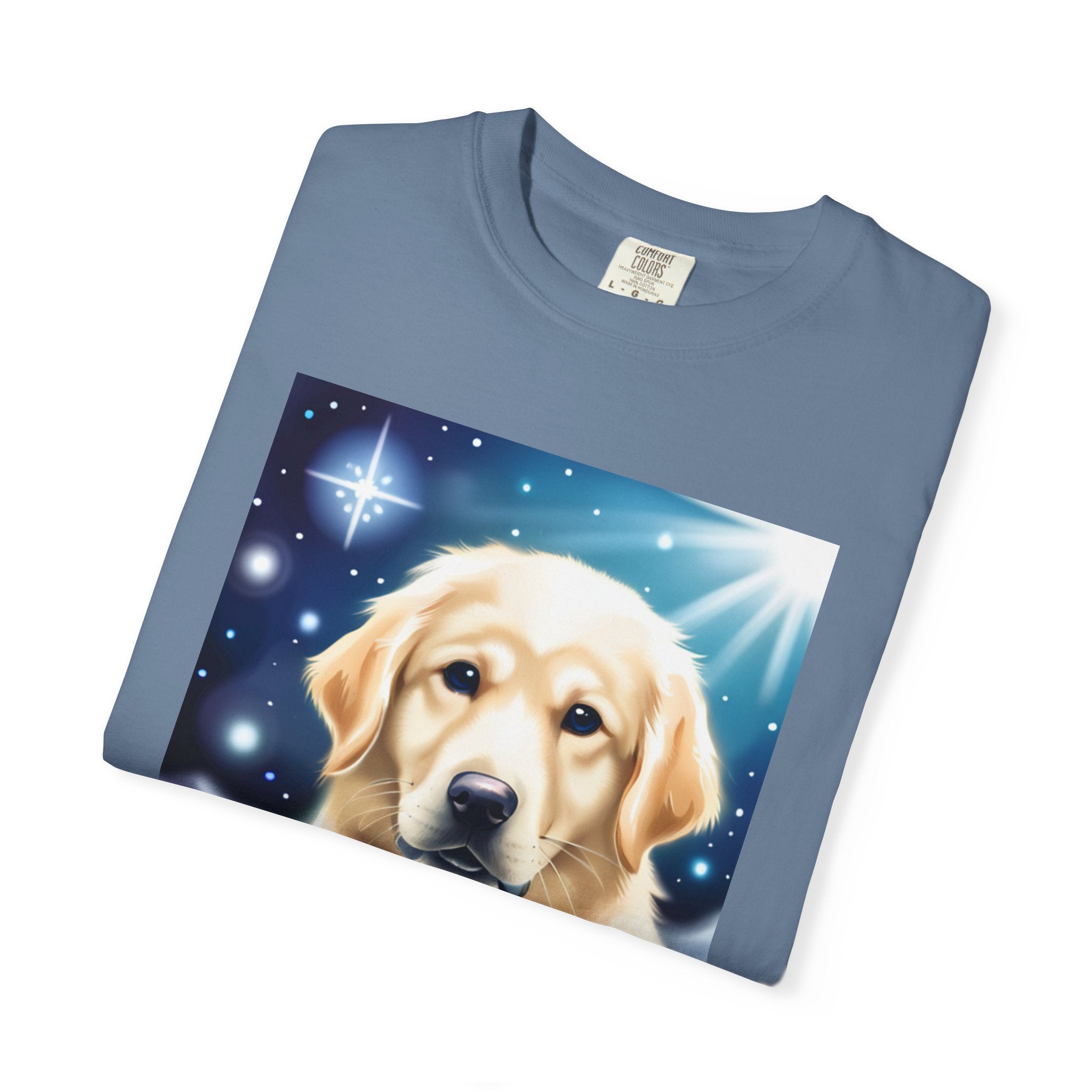 Golden Retriever Stary Night Unisex Garment-Dyed T-shirt