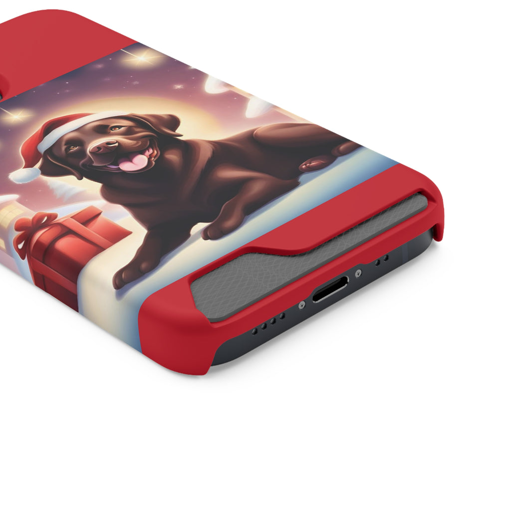 Choclate Lab Holiday Phone Case with Card Holder