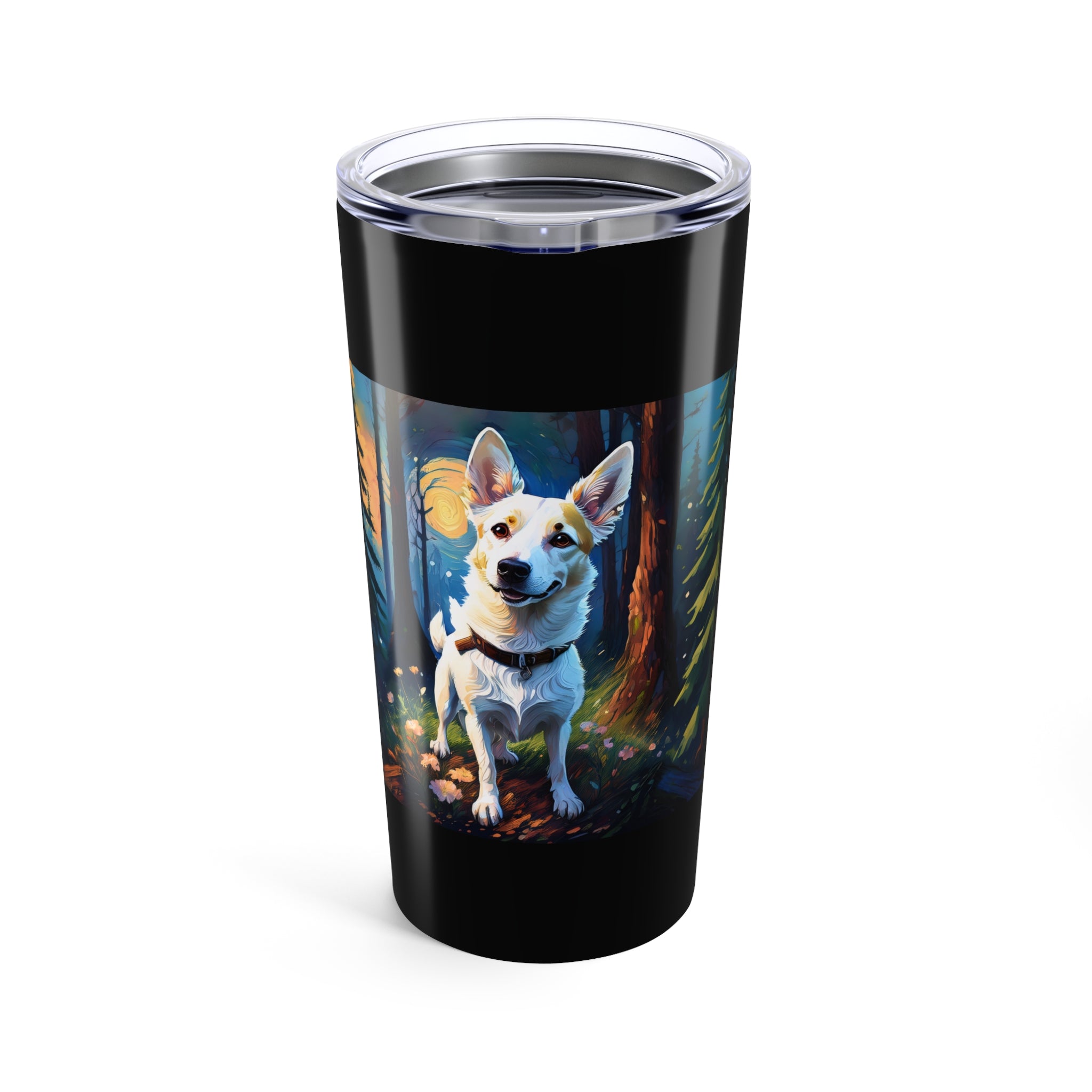 White/Tan Dog Forest Walk Tumbler 20oz