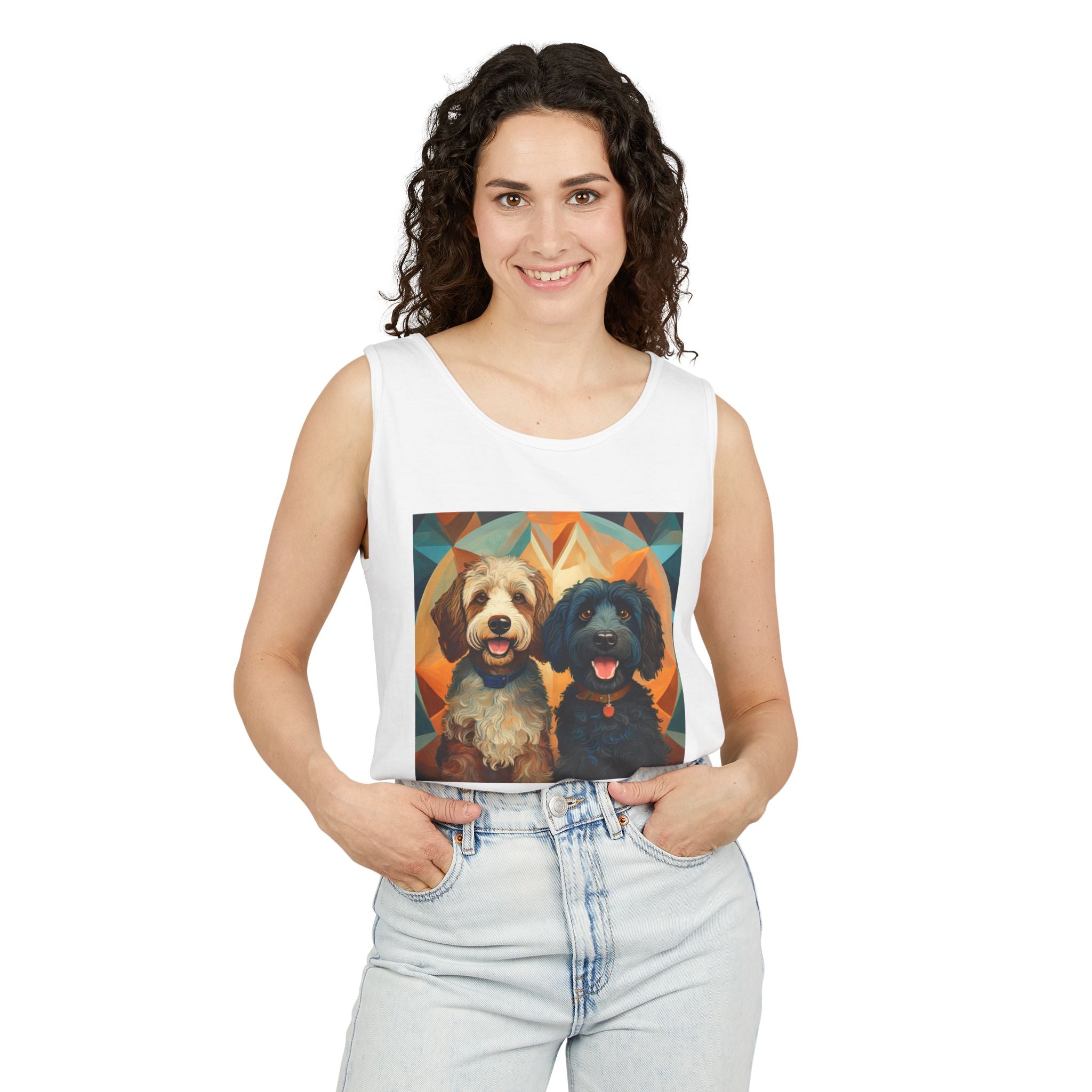 Doodles, Black & Tan Tank Top