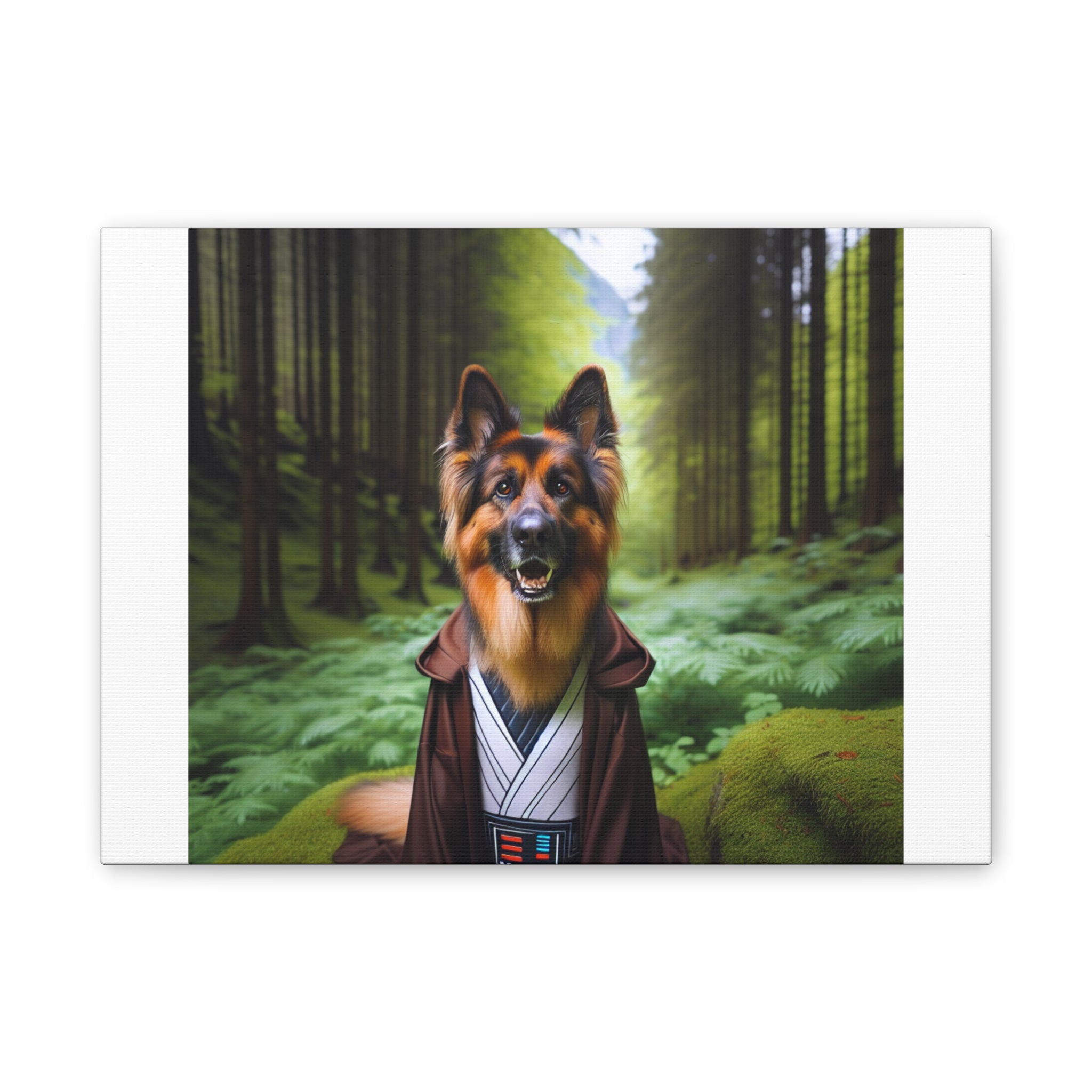 German Shepherd Forest Knight Canvas Stretched, 0.75"