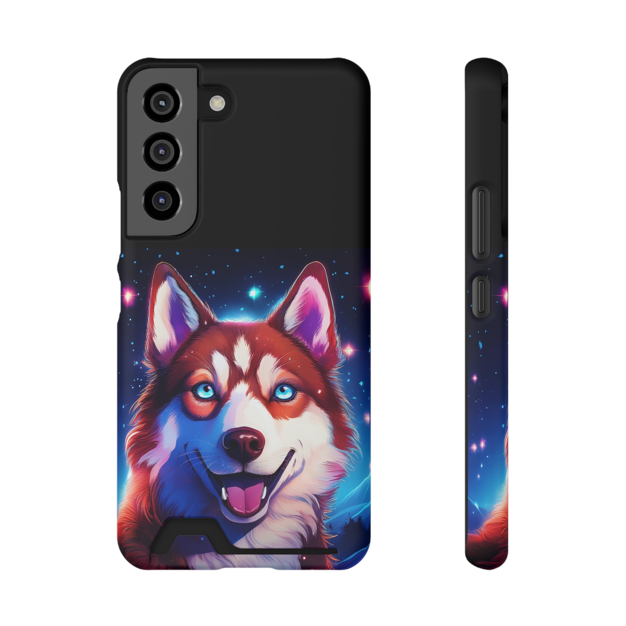 Eskimo Husky Stary Night Phone Case with Card Holder