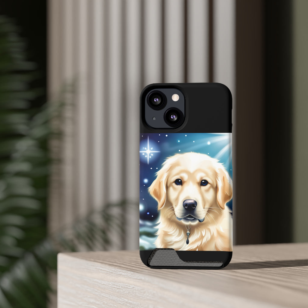 Golden Retriever Stary Night Phone Case with Card Holder