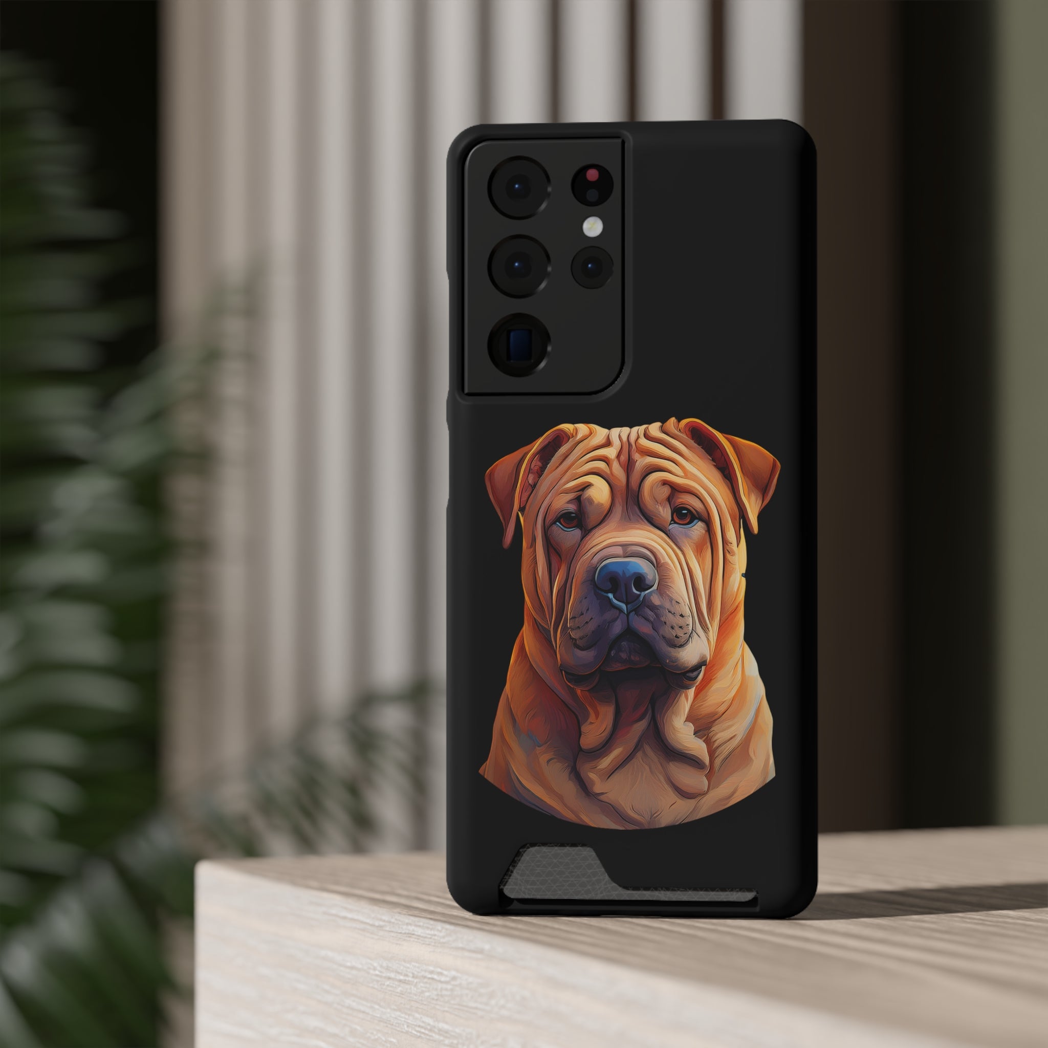 Shar Pei Phone Case with Card Holder