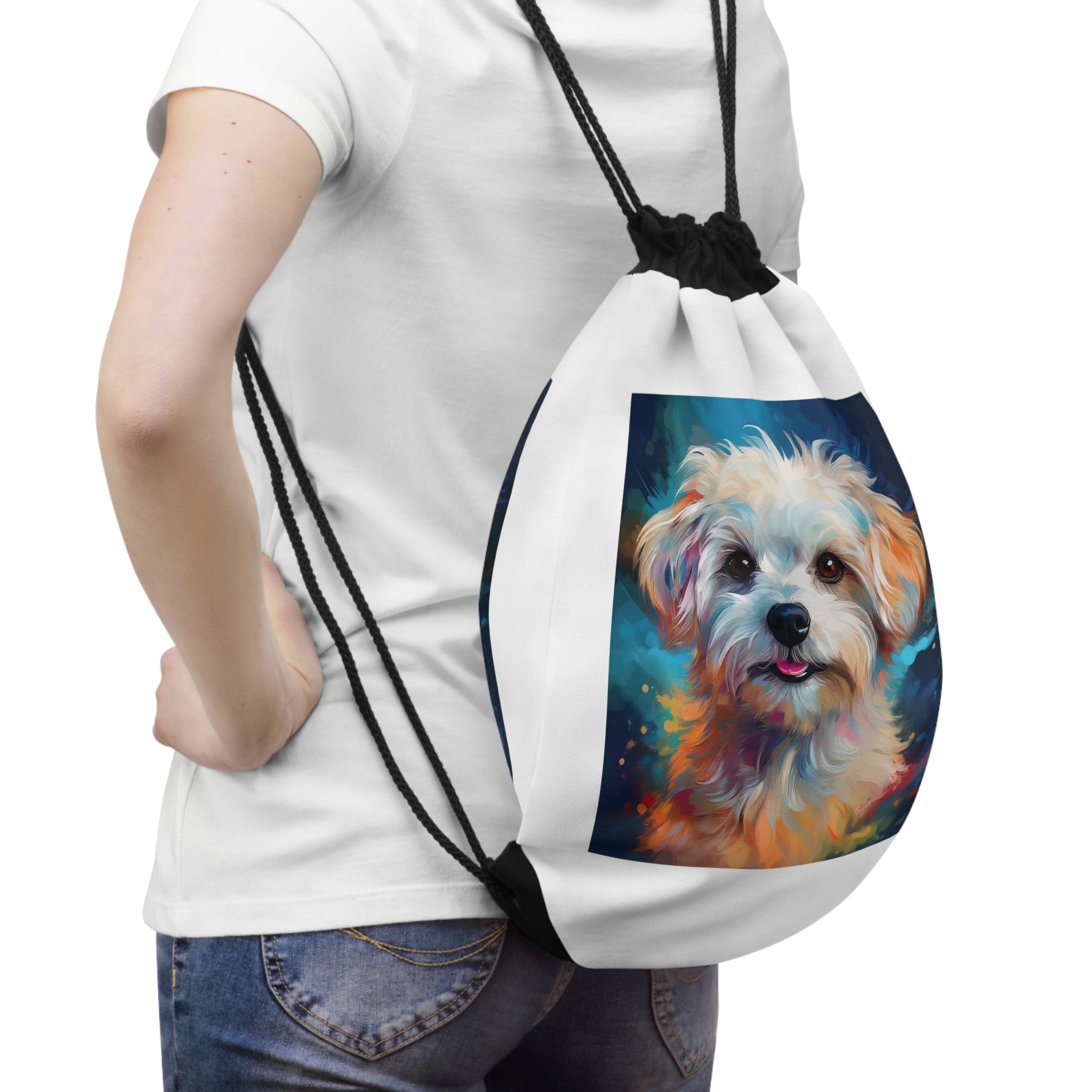 Maltese Drawstring Bag
