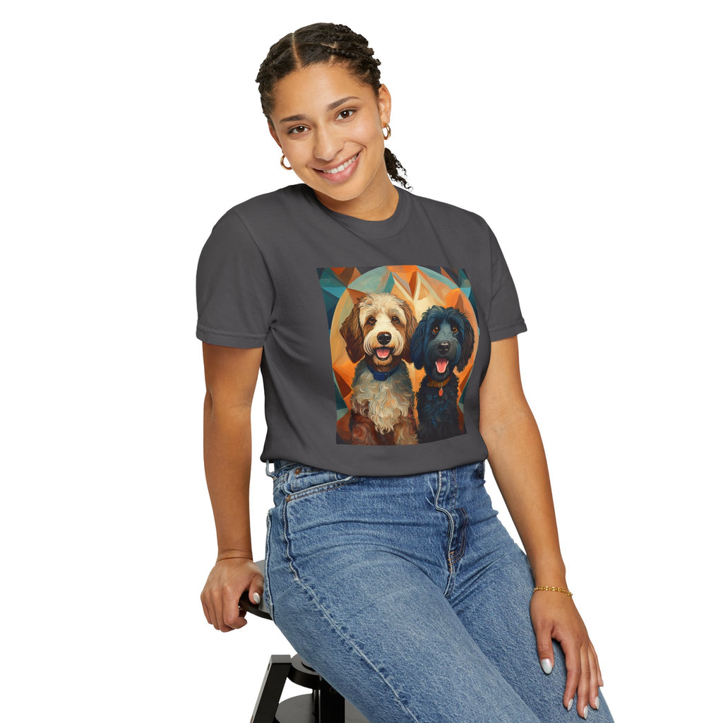 Doodles, Black & Tan Unisex Garment-Dyed T-shirt