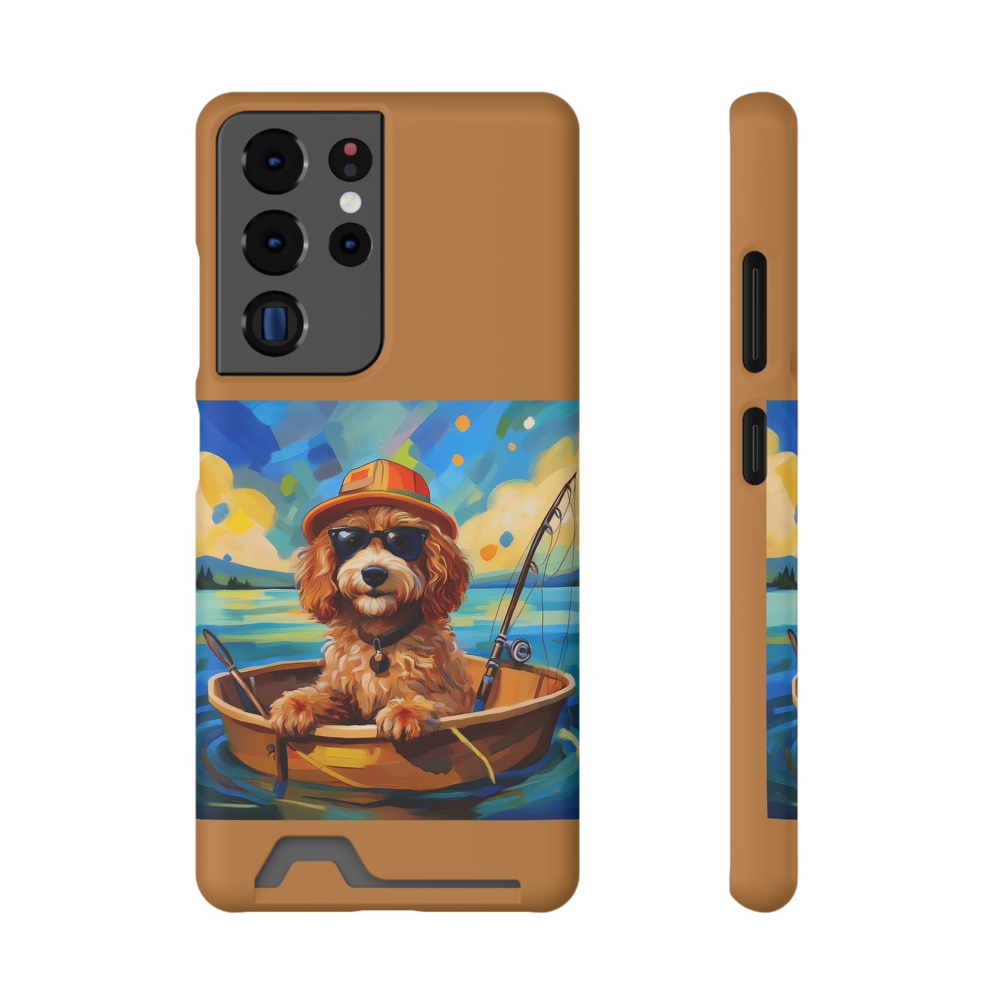Doodle Fishing Phone Case with Card Holder