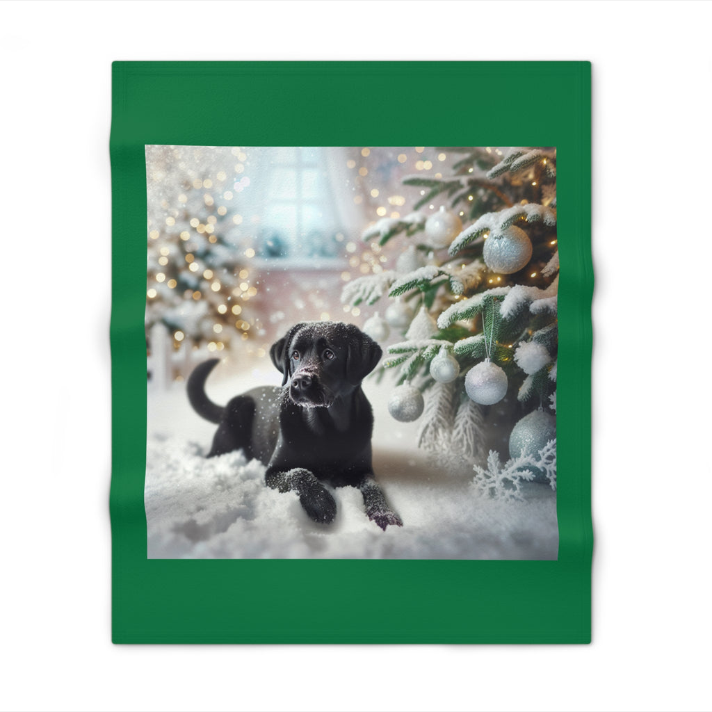 Black Lab Puppy Holiday Throw Blanket