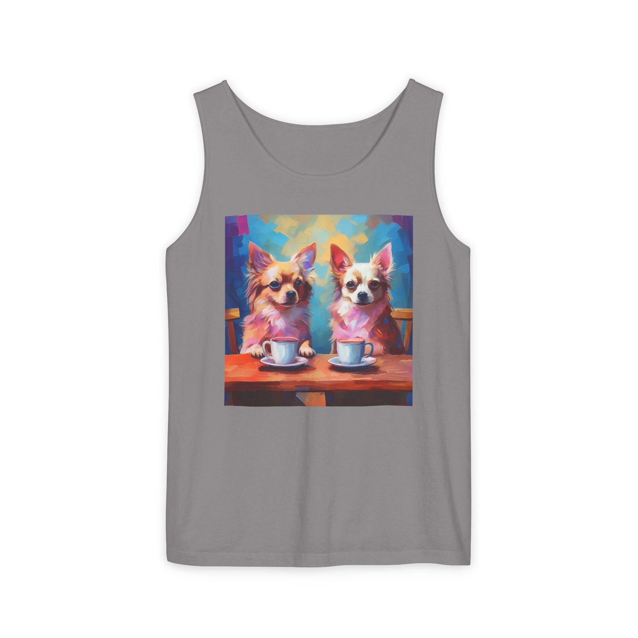 Cafe con Chihuahua Unisex Tank Top