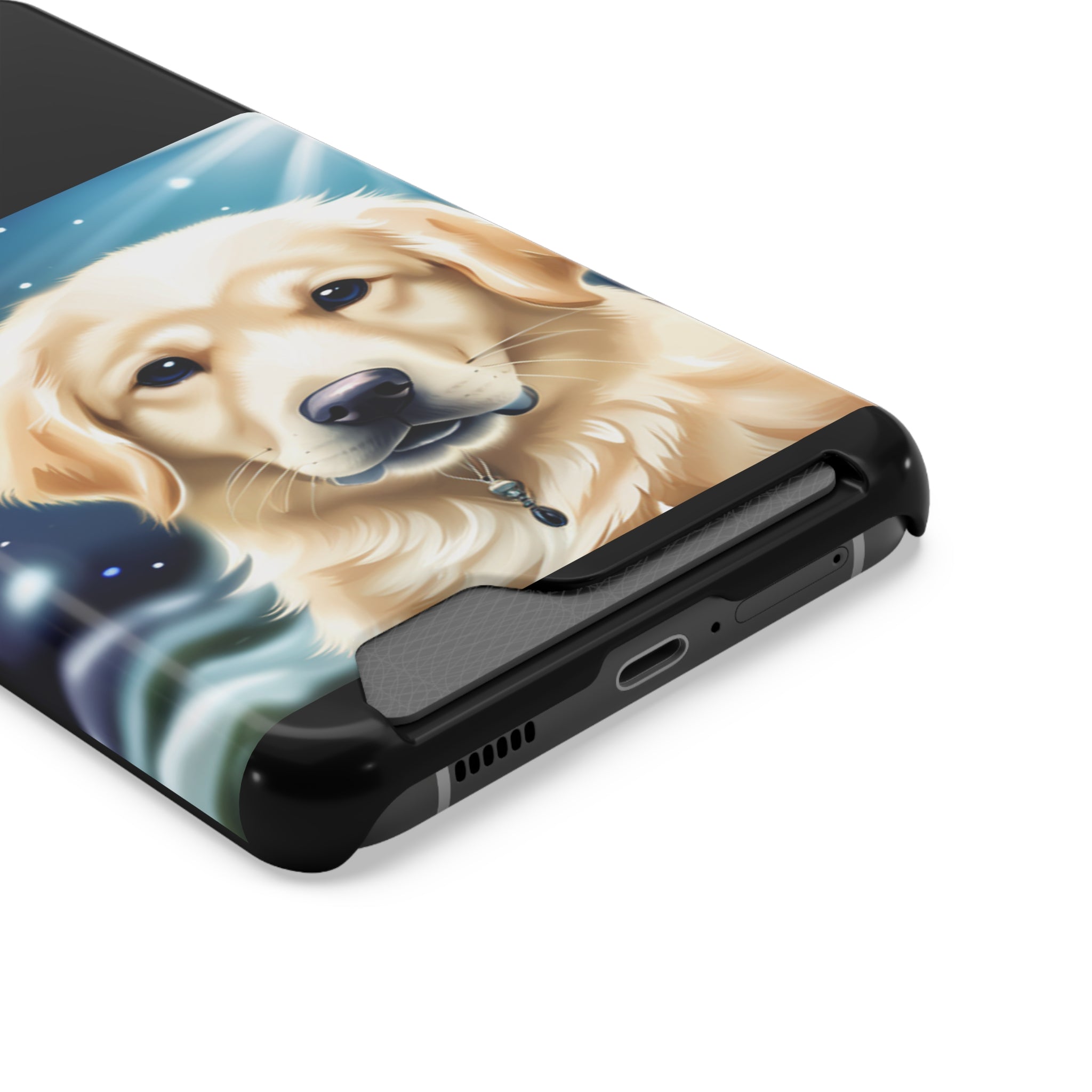 Golden Retriever Stary Night Phone Case with Card Holder