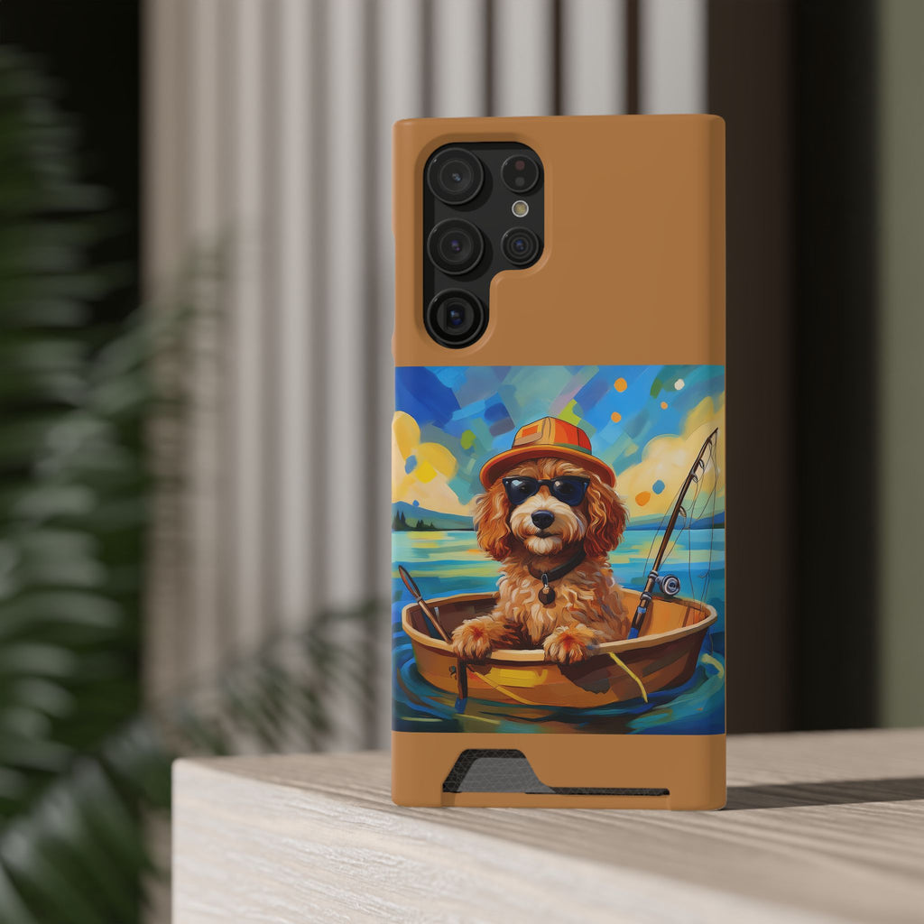 Doodle Fishing Phone Case with Card Holder