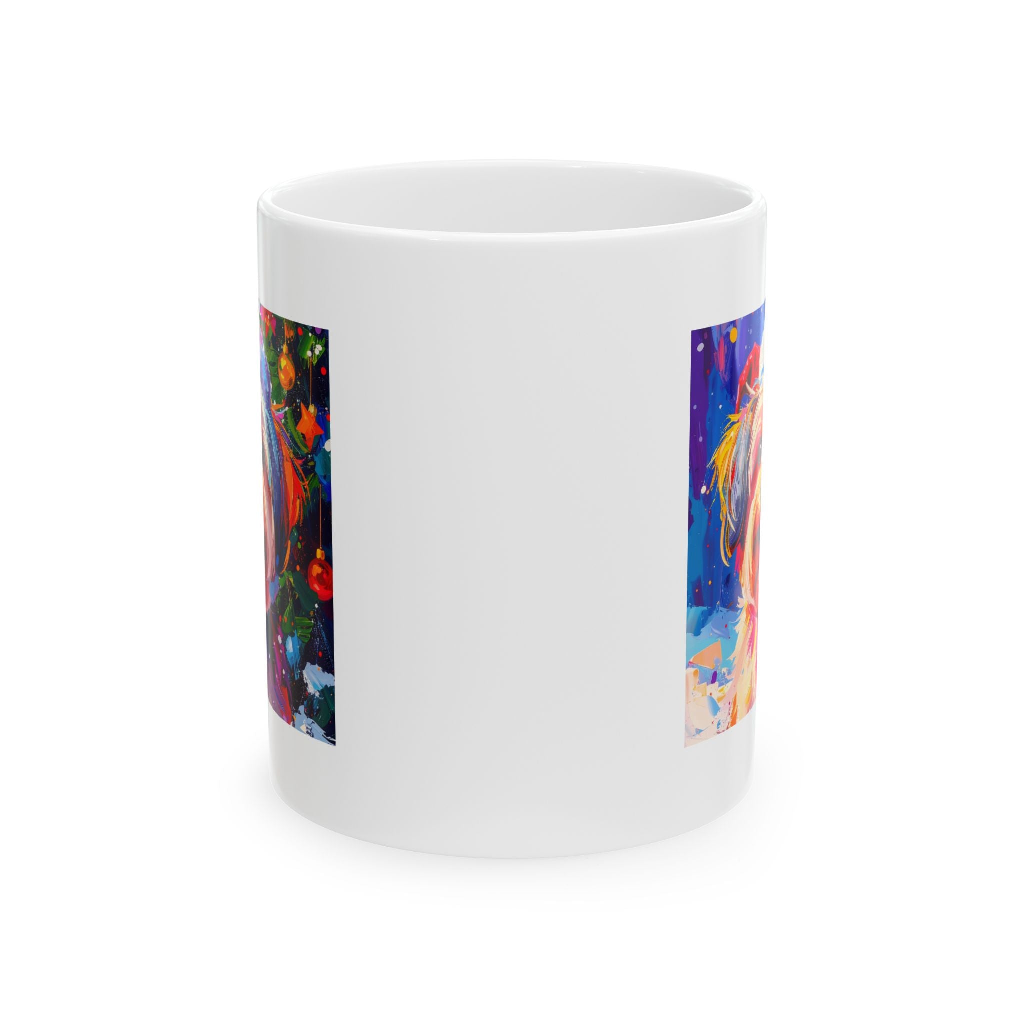 Yorkie Holiday II Ceramic Mug, (11oz, 15oz)