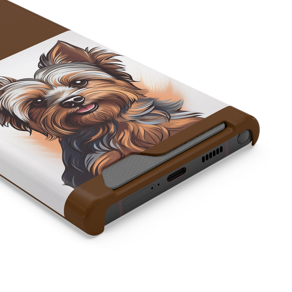 Yorkie Phone Case with Card Holder