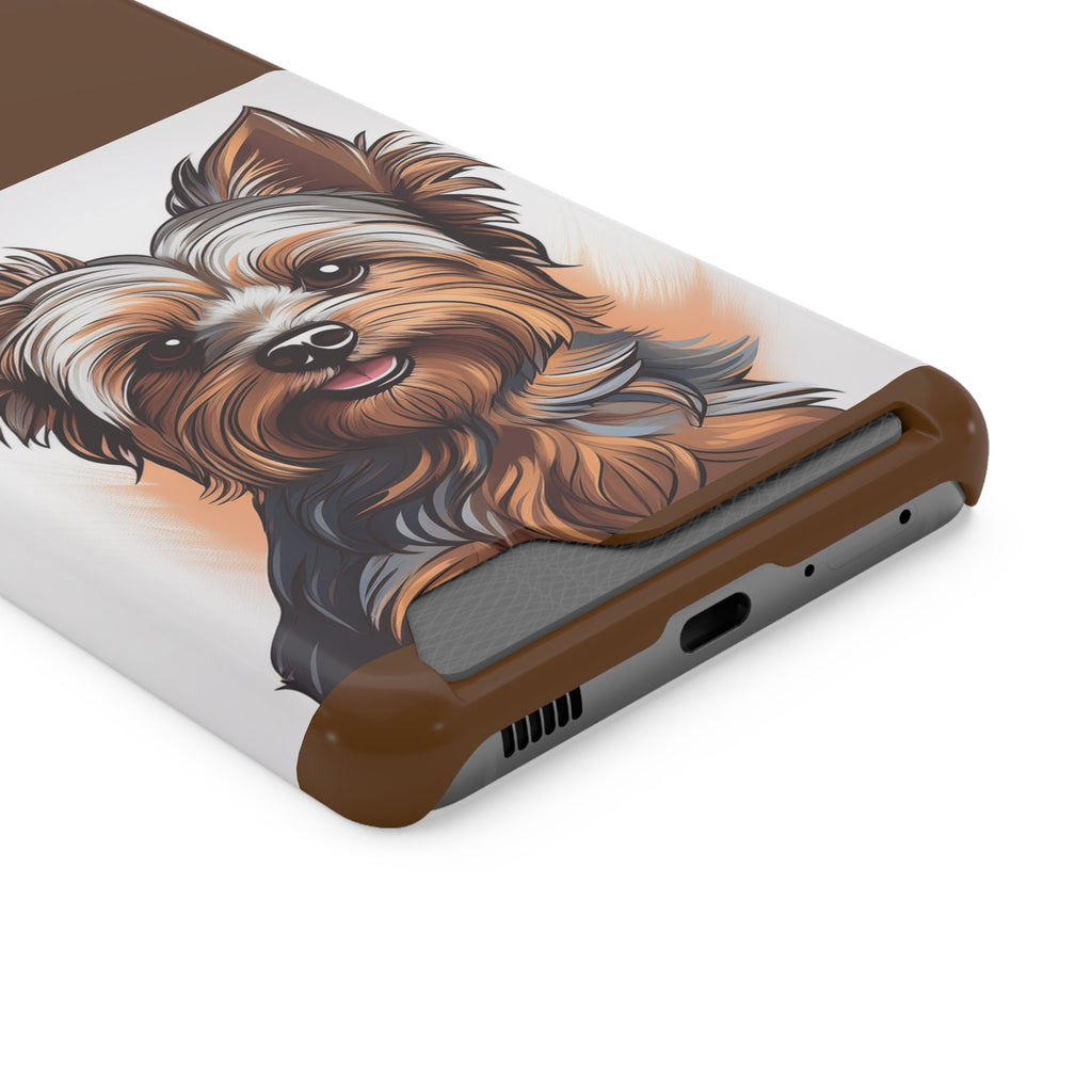 Yorkie Phone Case with Card Holder
