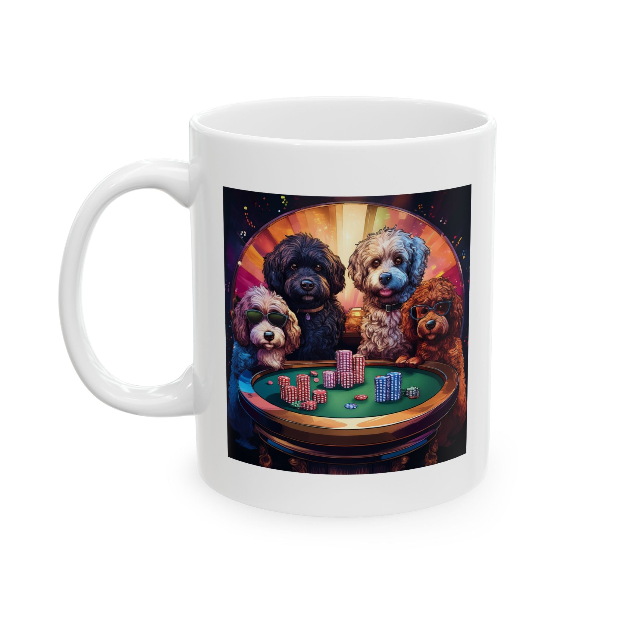 Doodle Poker Game Ceramic Mug, (11oz, 15oz)