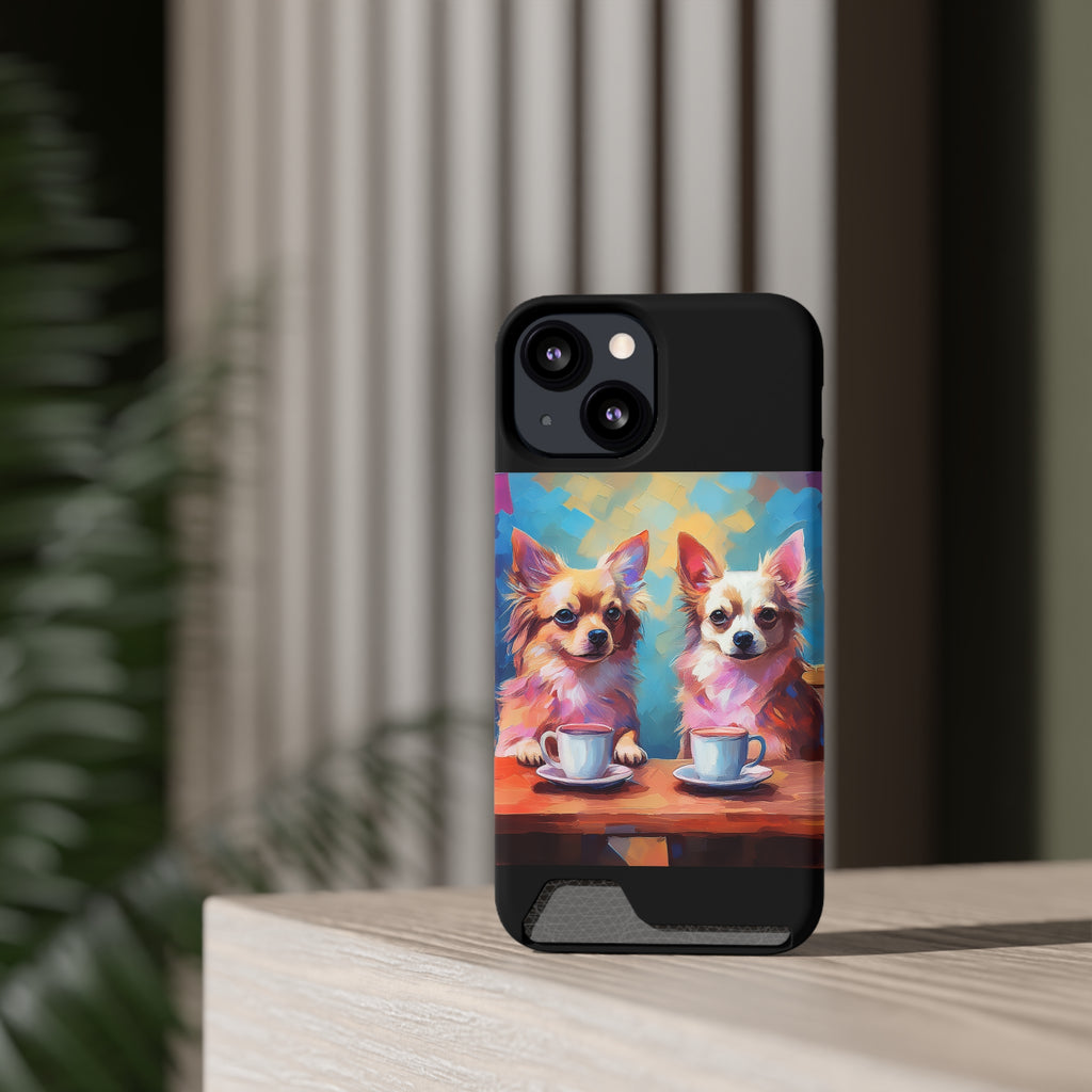 Cafe con Chihuahua Phone Case with Card Holder