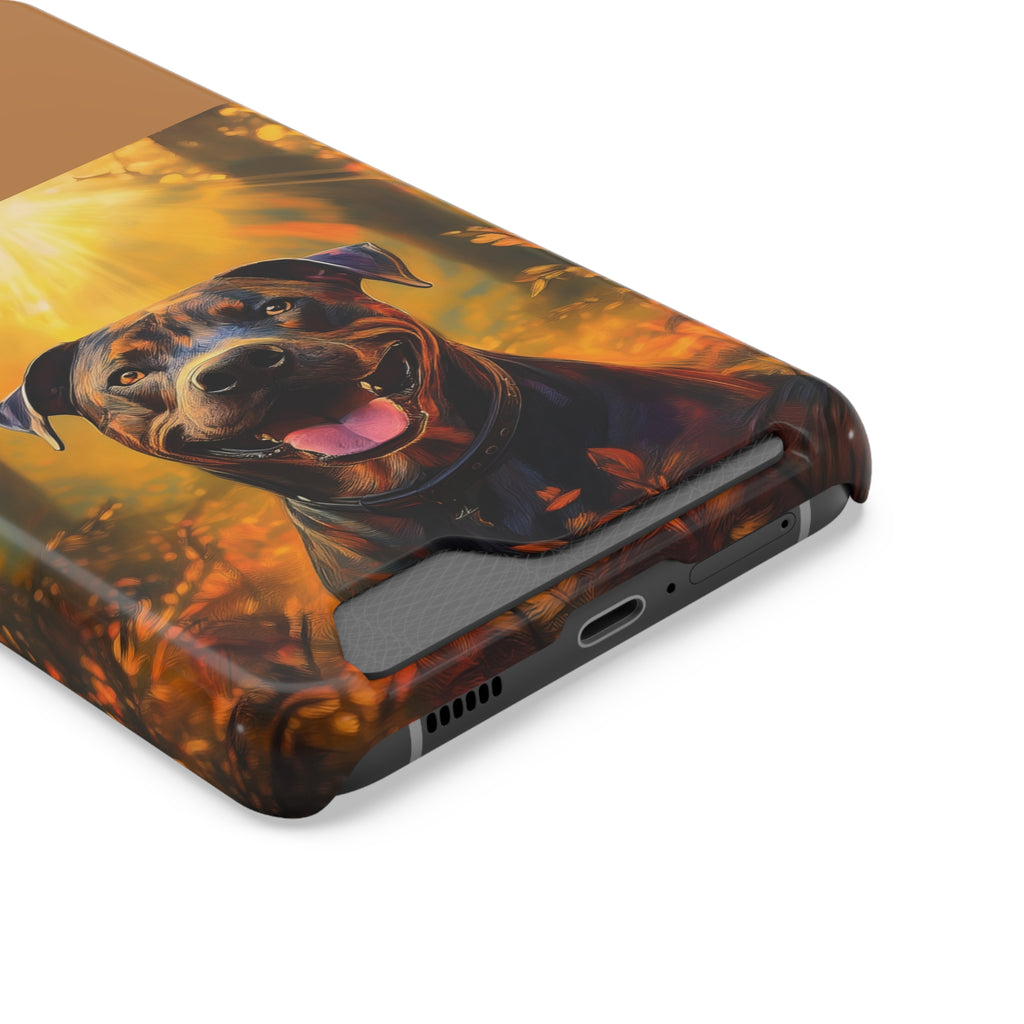 Pitbull Autumn Phone Case with Card Holder