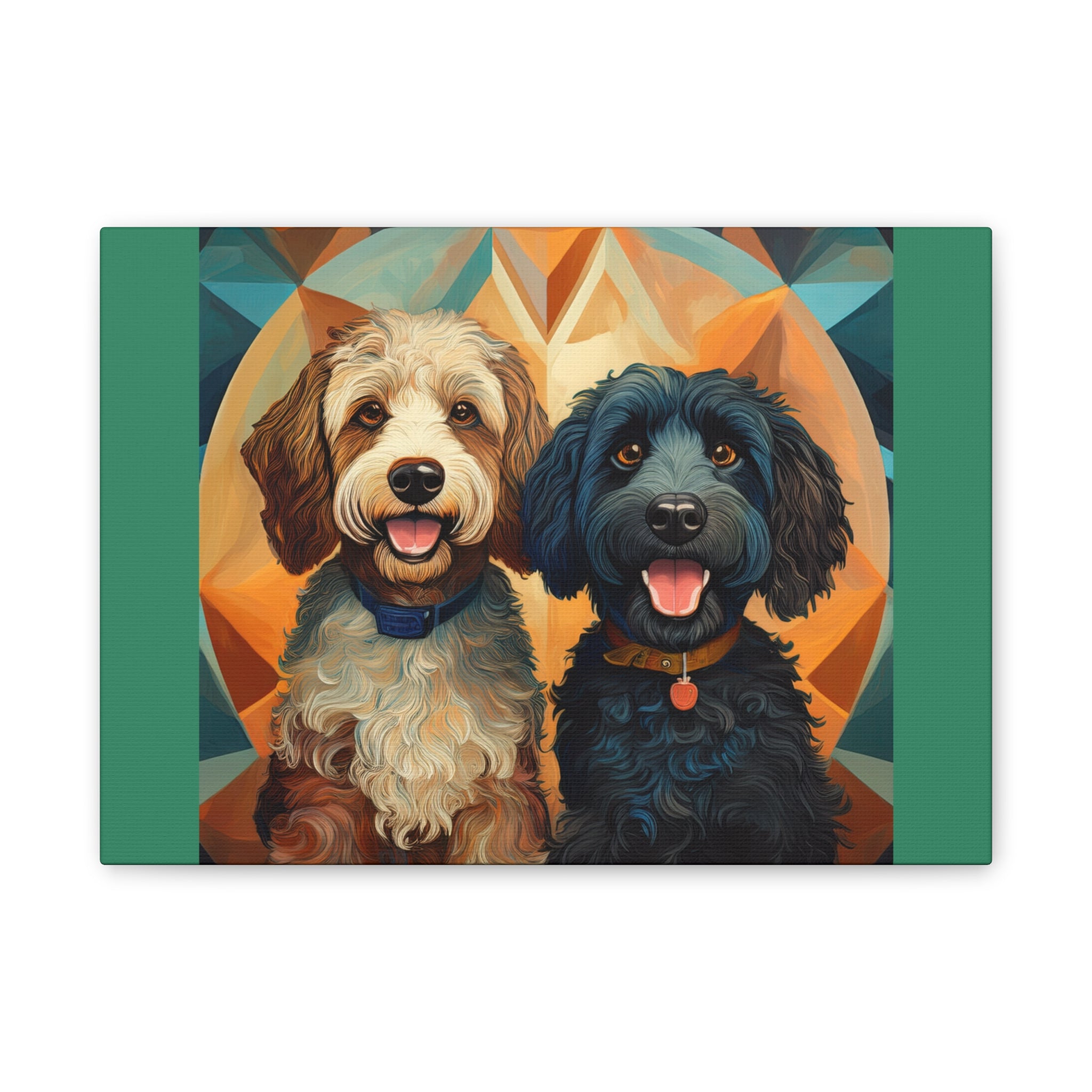 Doodles, Black & Tan Canvas Painting