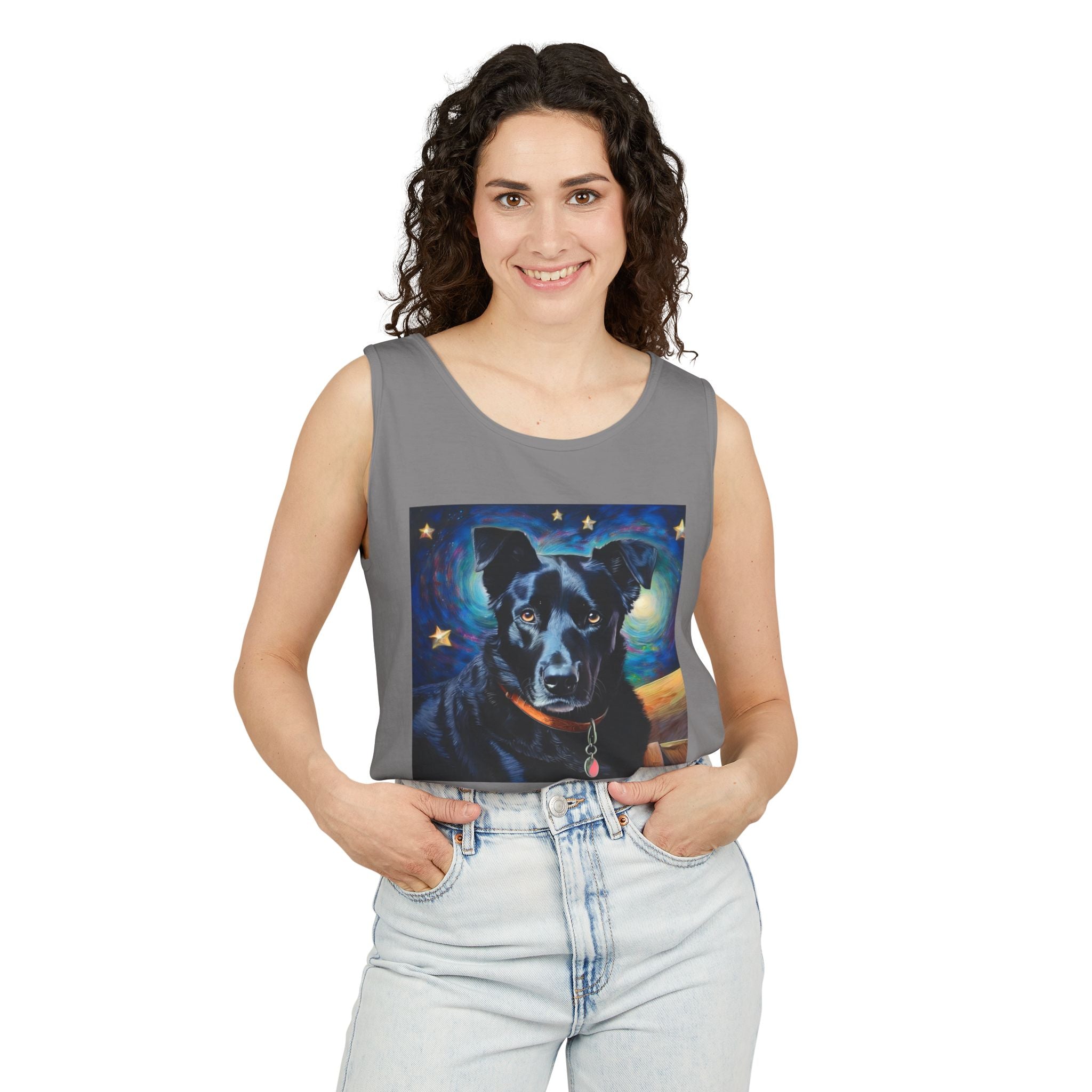 Black Shepherd Lab Stary Night Unisex Tank Top