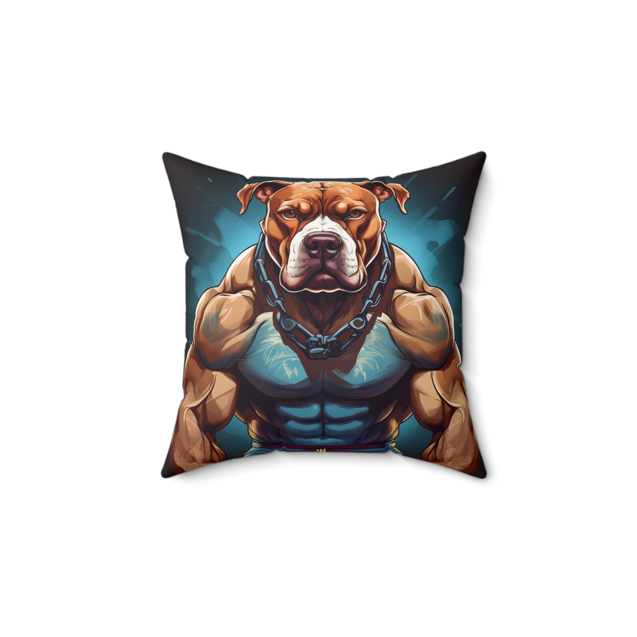 Pitbull Body Builder Polyester Square Pillow