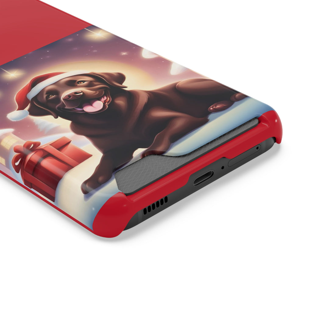 Choclate Lab Holiday Phone Case with Card Holder