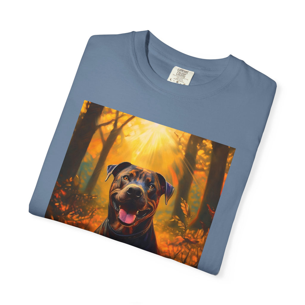 Pit Bull Brindle Autumn Unisex Garment-Dyed T-shirt