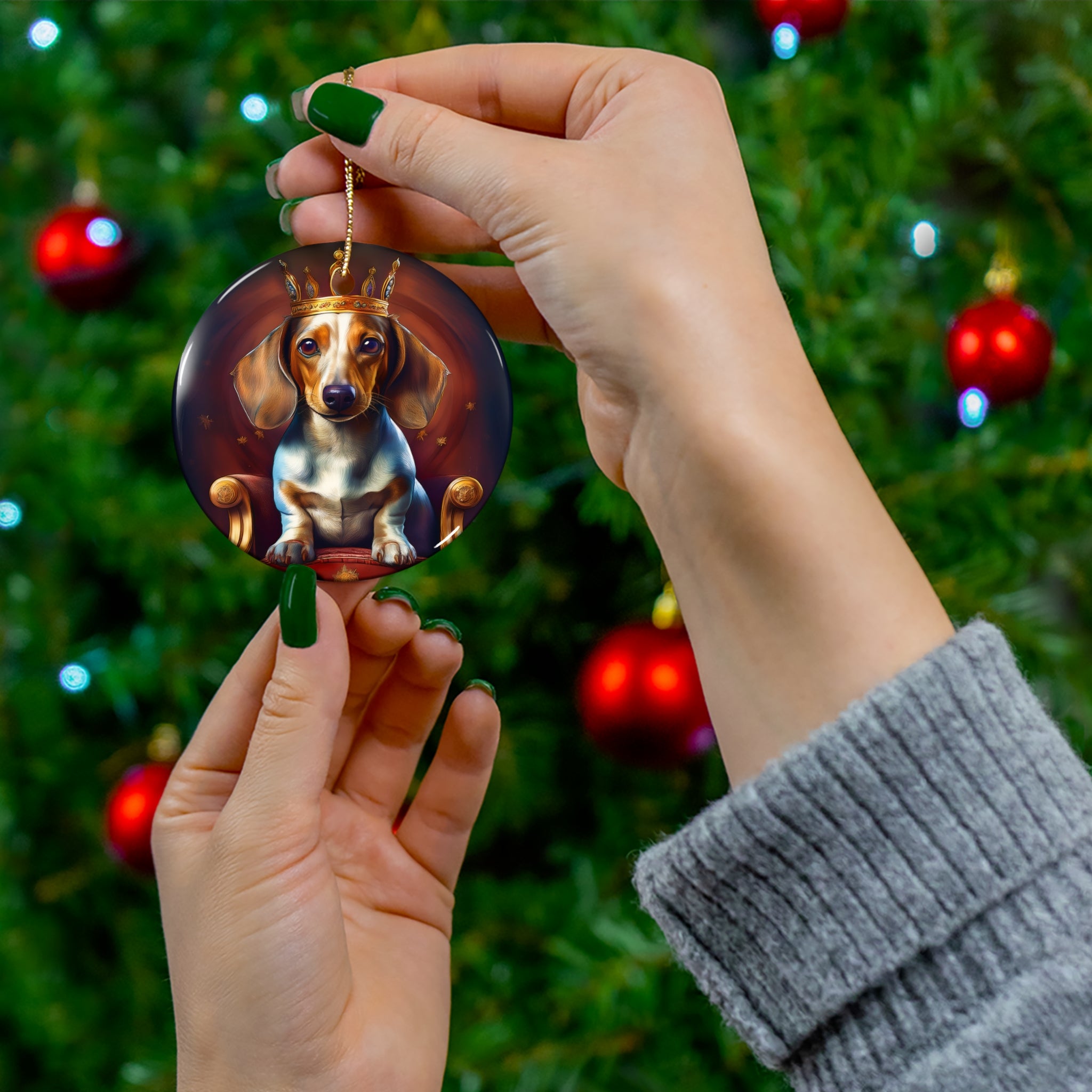 Dachshund Royal Ceramic Ornament