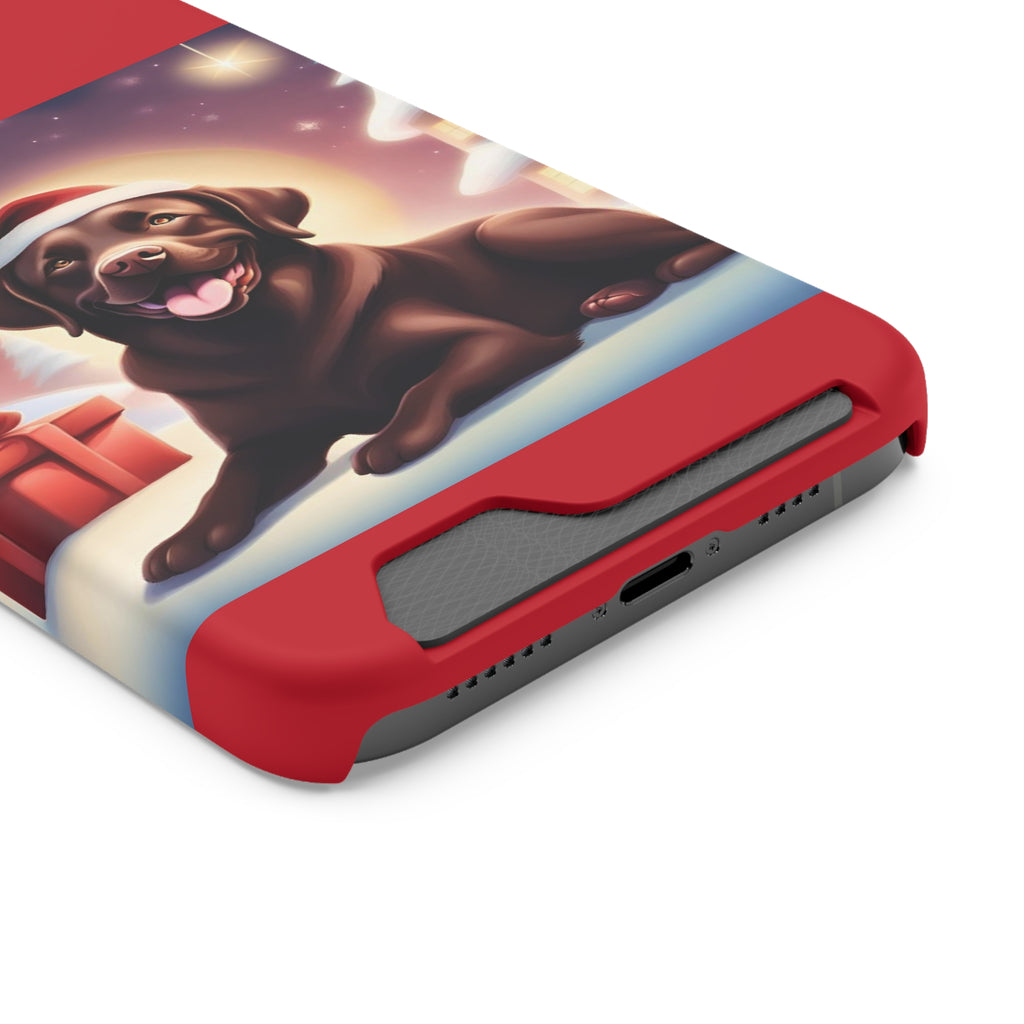 Choclate Lab Holiday Phone Case with Card Holder