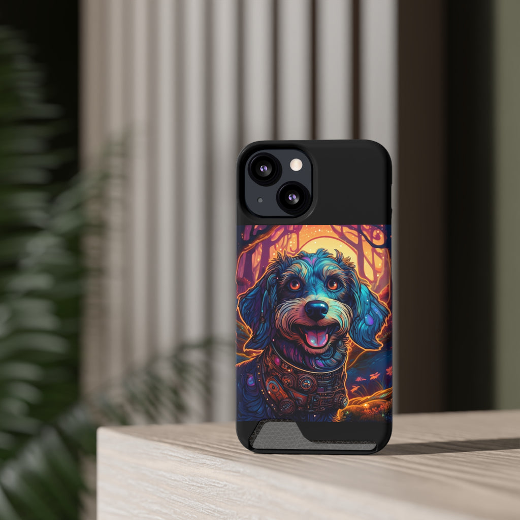 Dachshund Steampunk Phone Case with Card Holder