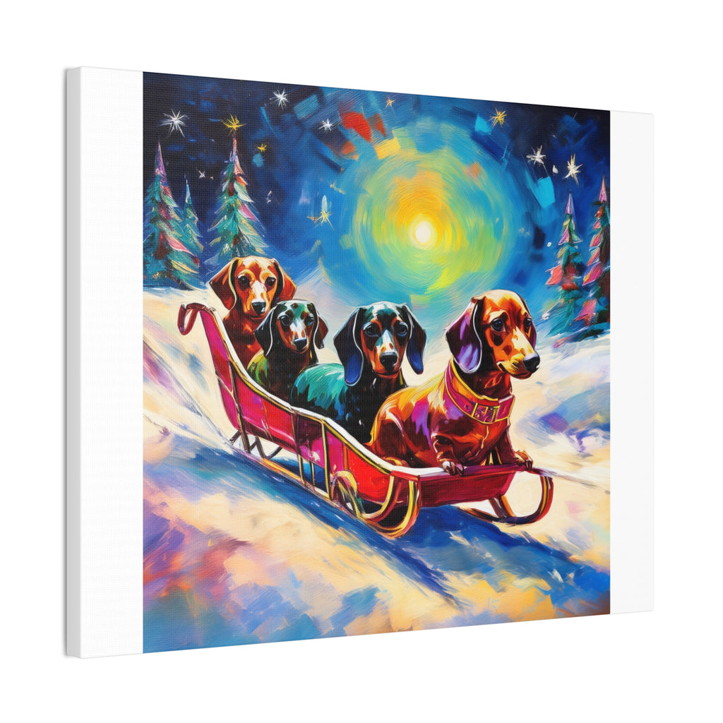Dachshund Night Sleighride