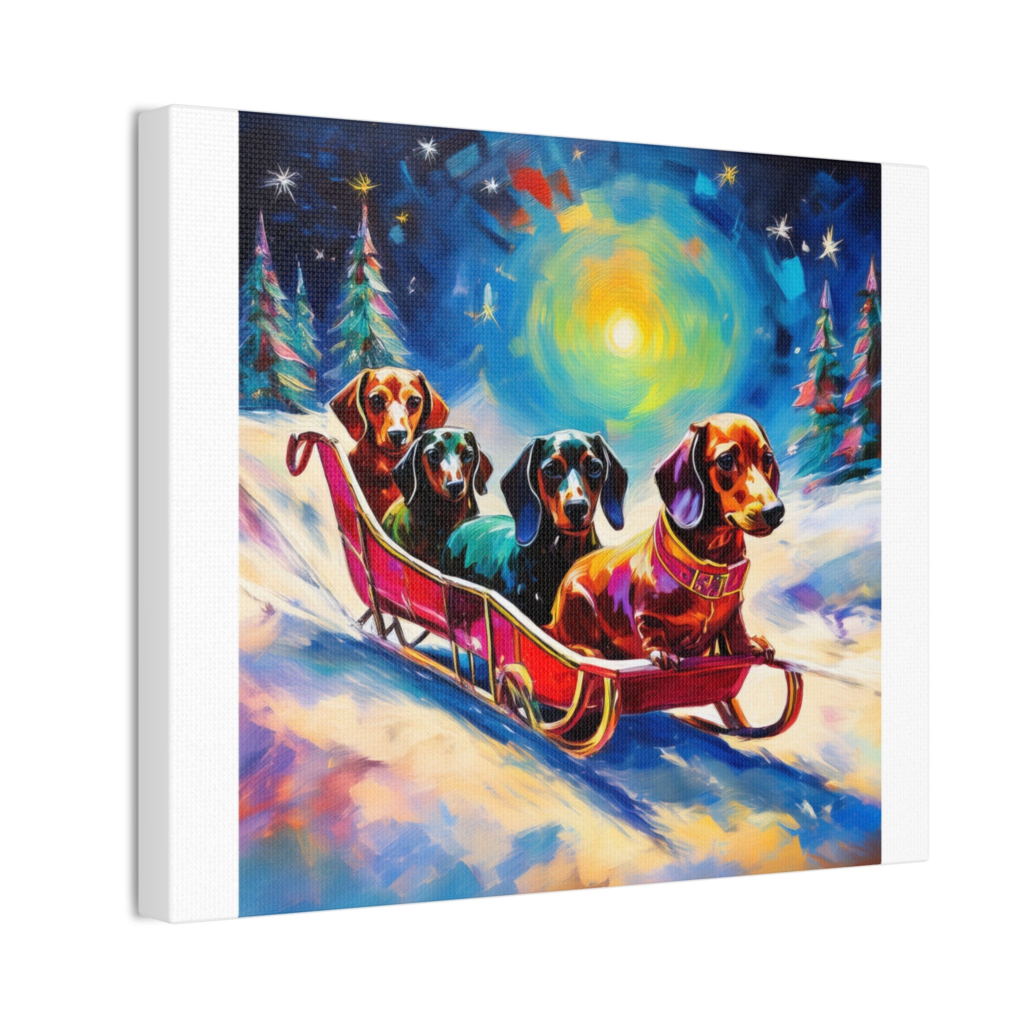 Dachshund Night Sleighride