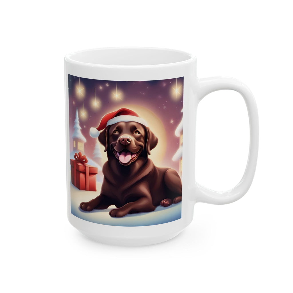 Chocolate Lab Holiday Ceramic Mug, (11oz, 15oz)