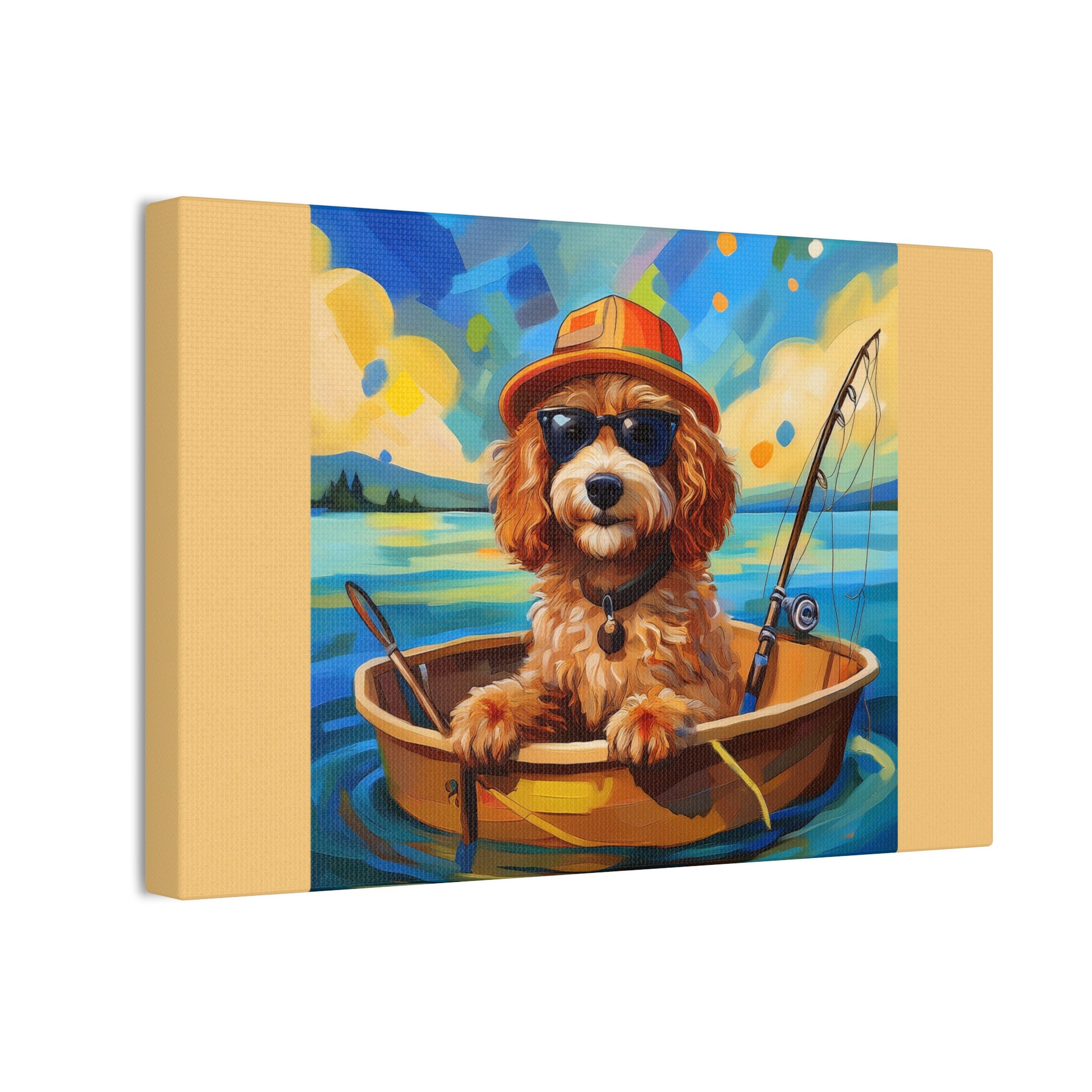 Doodle Fishing Canvas Painting