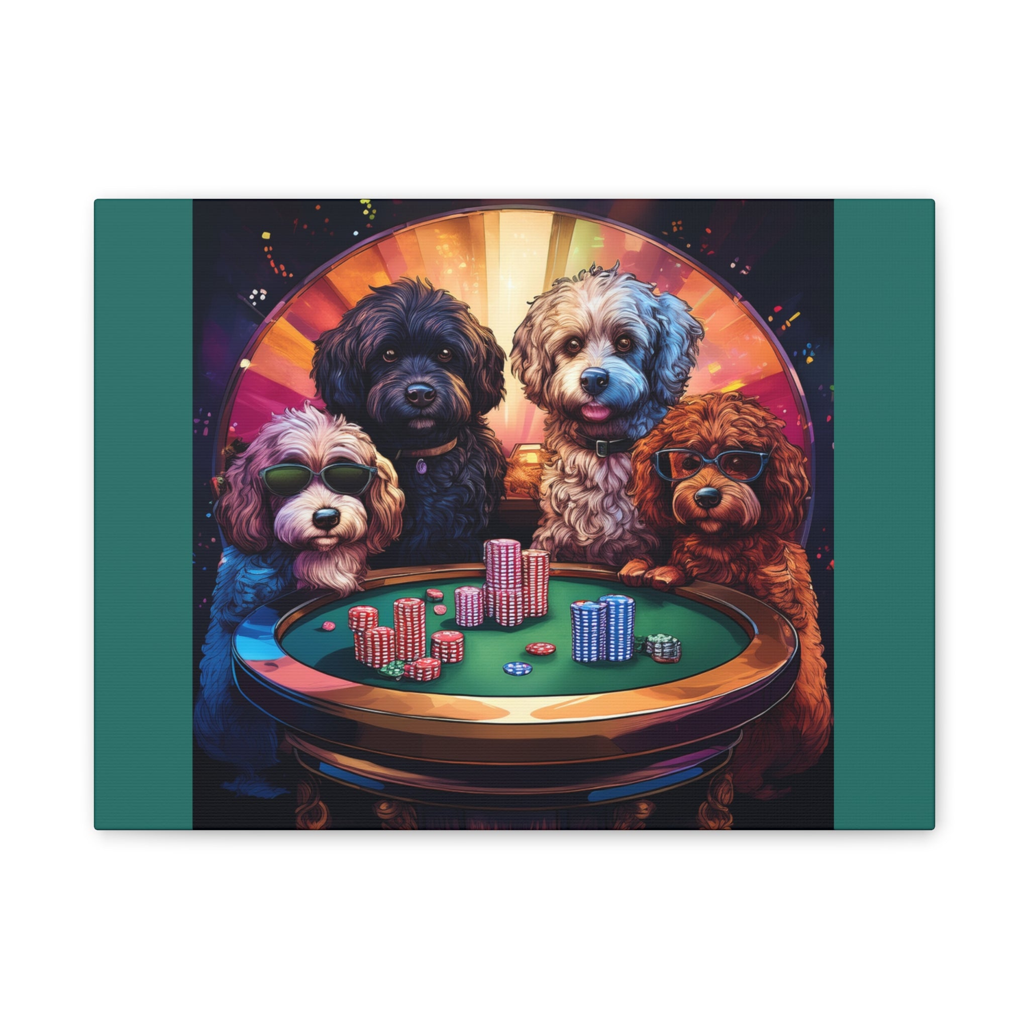 Doodle Poker Game Canvas Painting