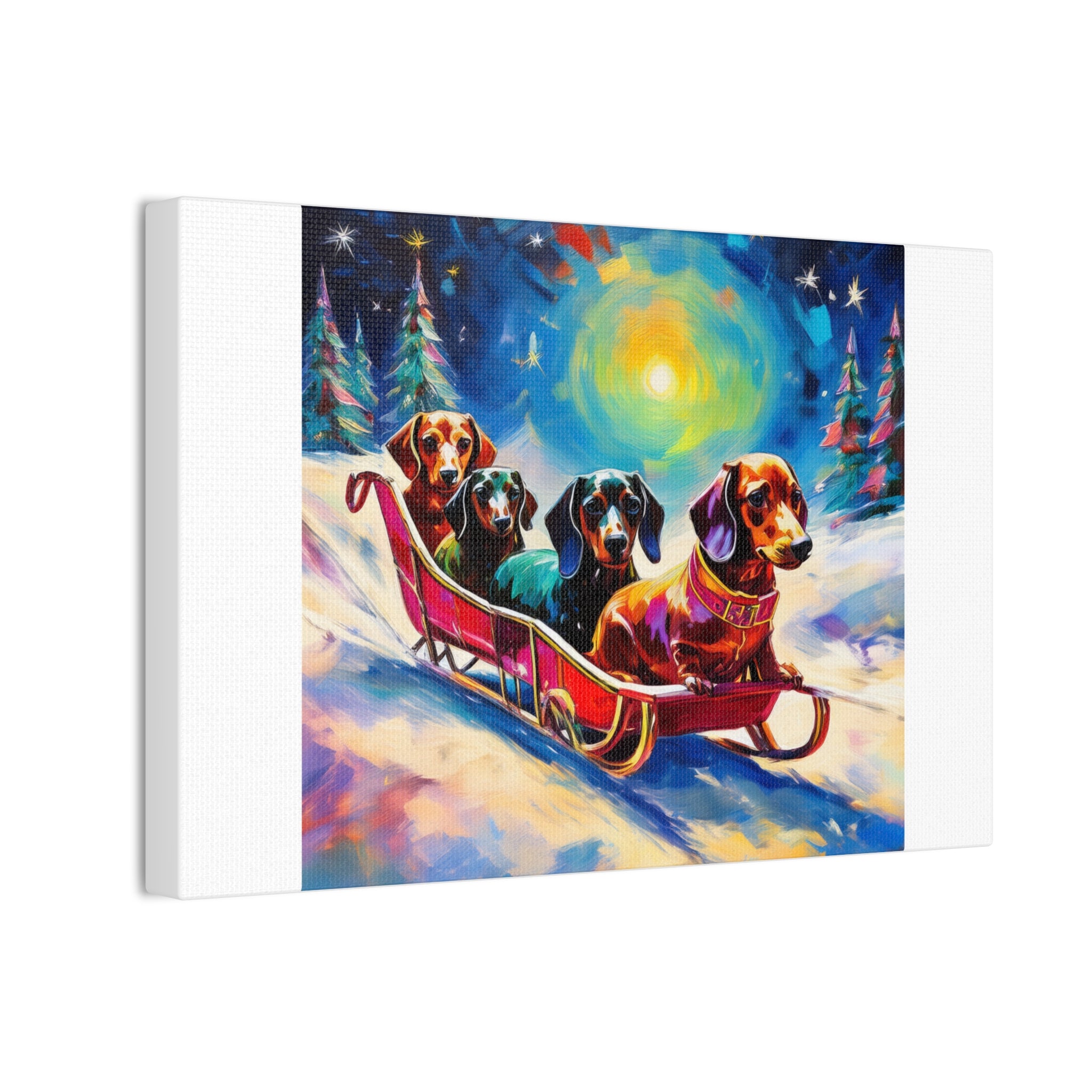 Dachshund Night Sleighride