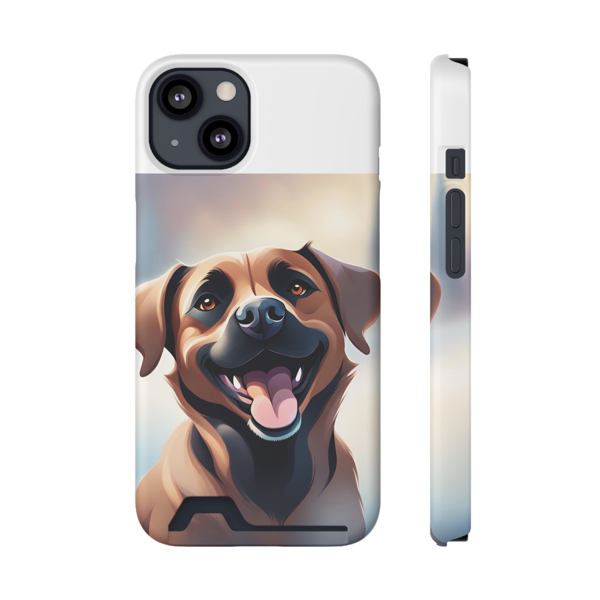 Black Mouth Cur Phone Case with Card Holder