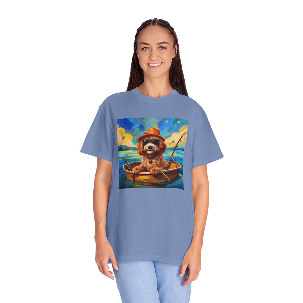 Doodle Fishing Unisex Garment-Dyed T-shirt