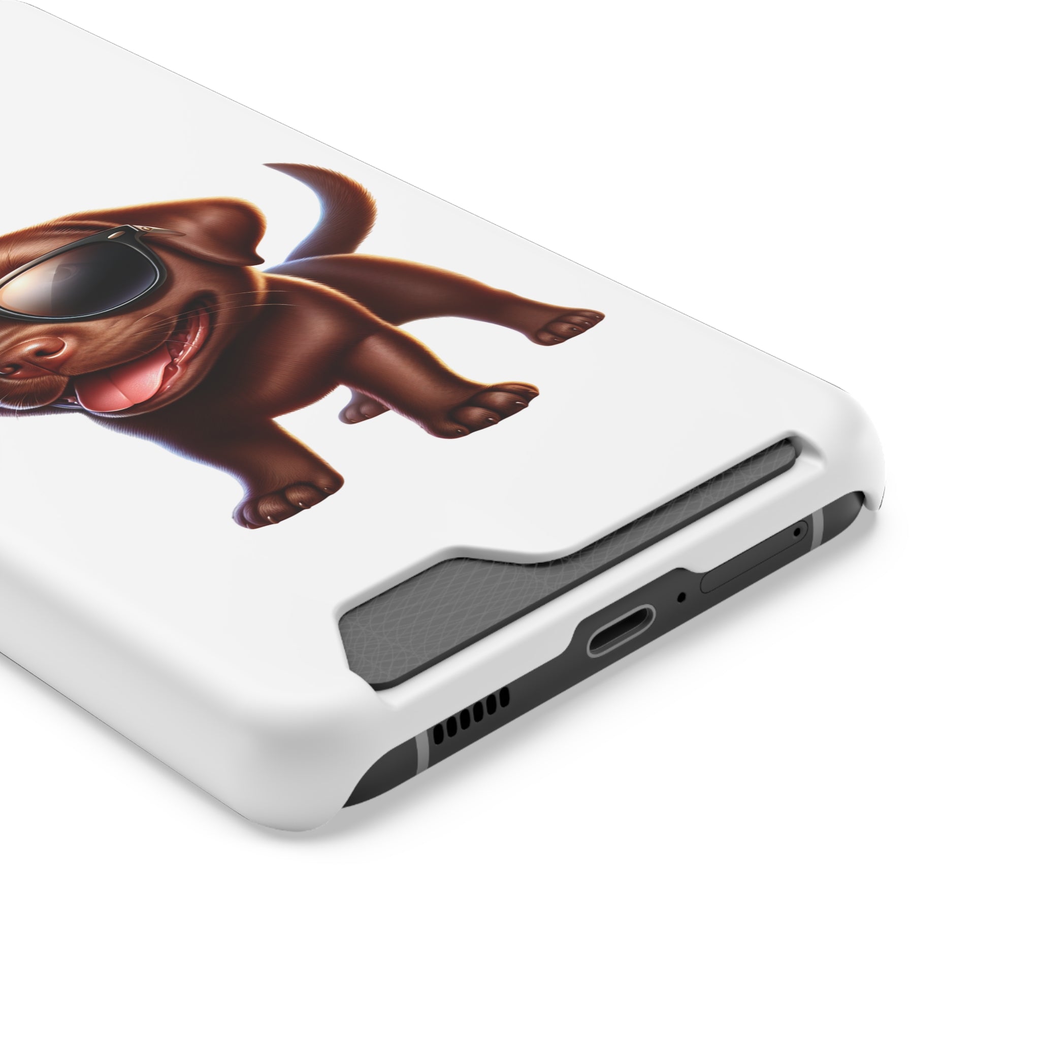 Chocolate Lab with Sunglasses Phone Case with Card Holder