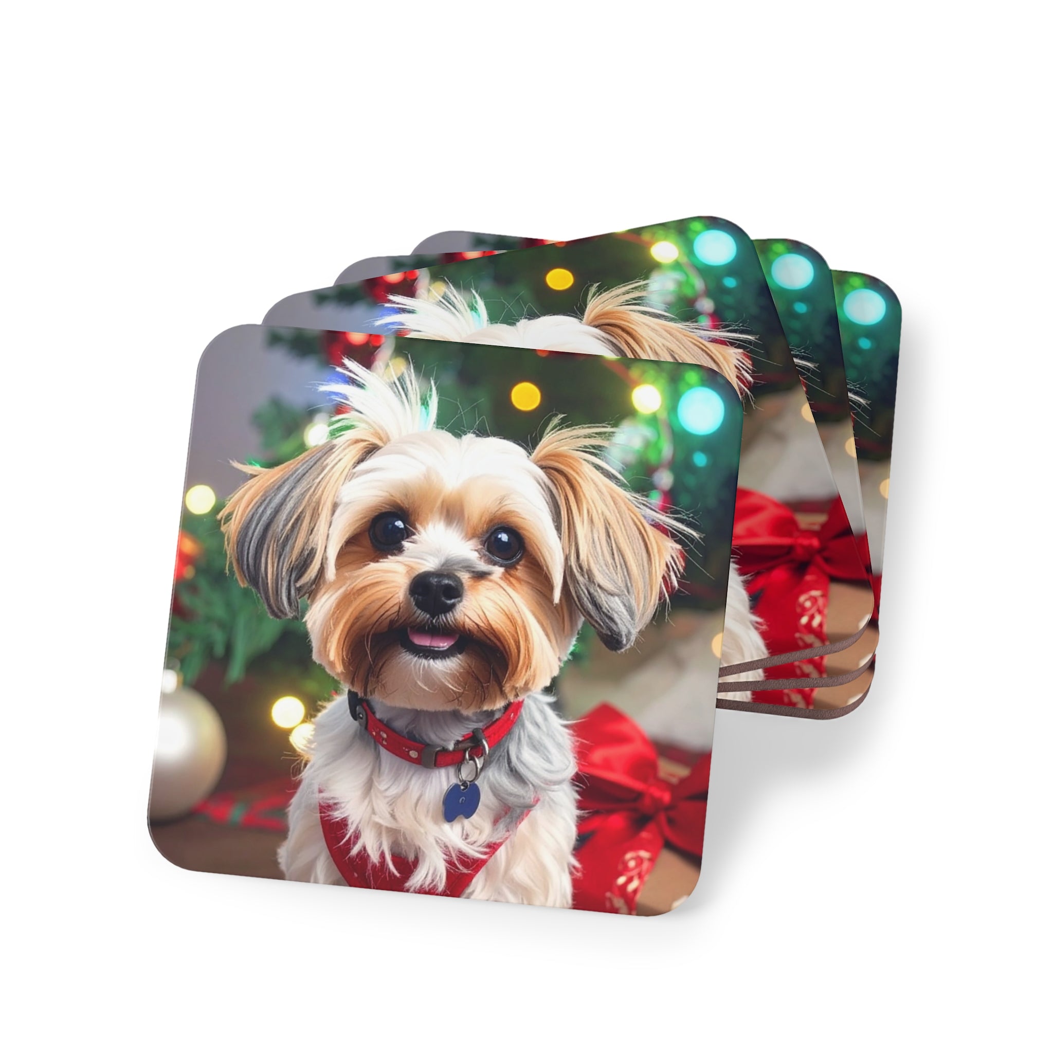 Yorkie Holiday Tzu Coasters
