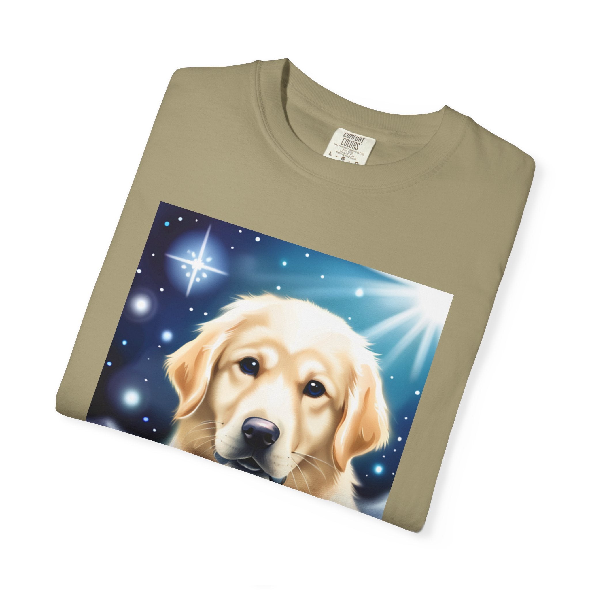 Golden Retriever Stary Night Unisex Garment-Dyed T-shirt