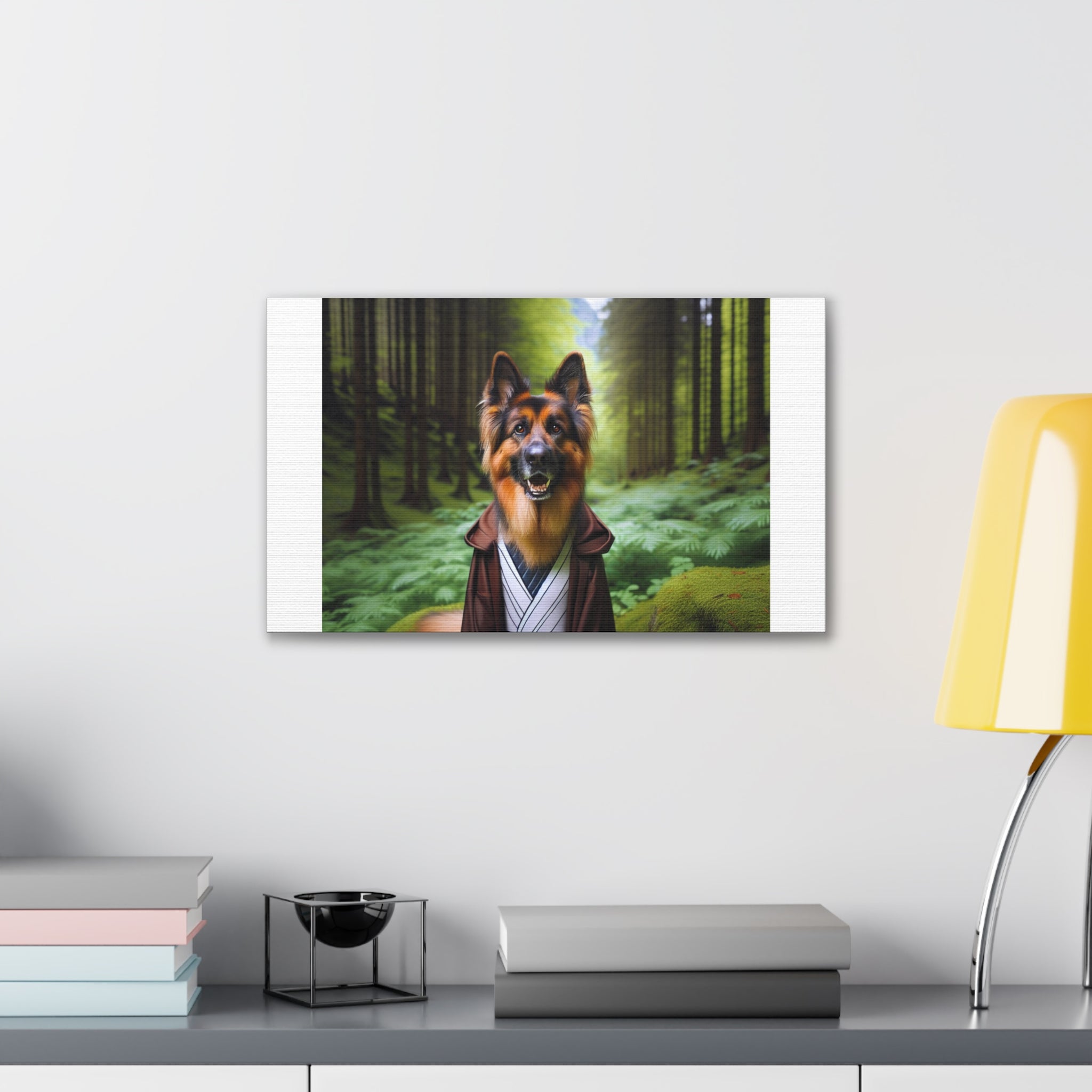 German Shepherd Forest Knight Canvas Stretched, 0.75"