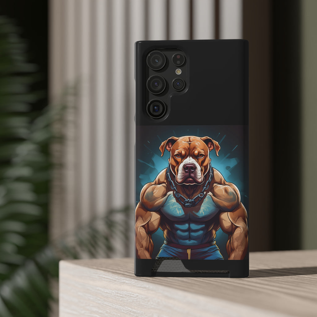 Pitbull Body Builder Phone Case with Card Holder