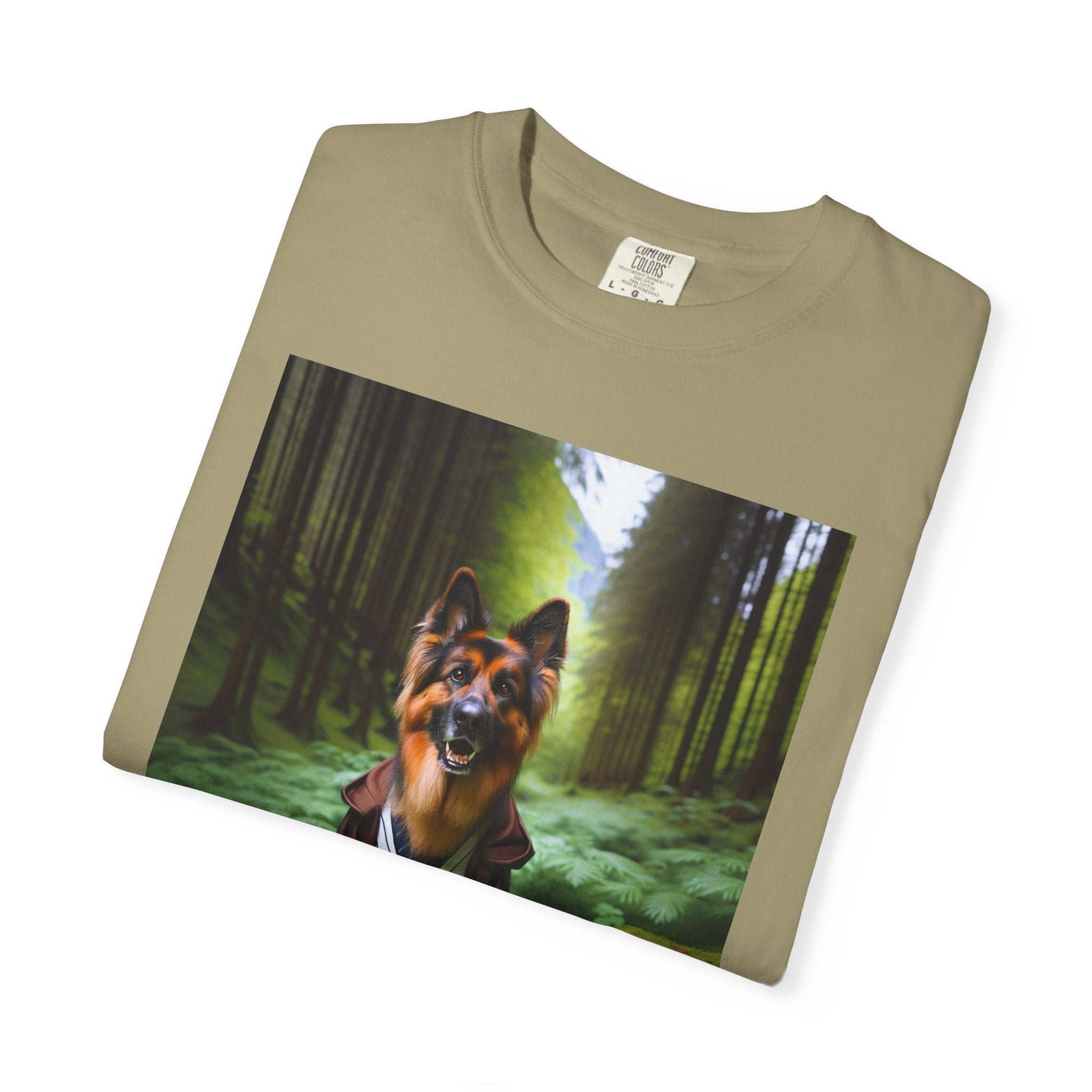 German Shepherd Forest Knight Unisex Garment-Dyed T-shirt
