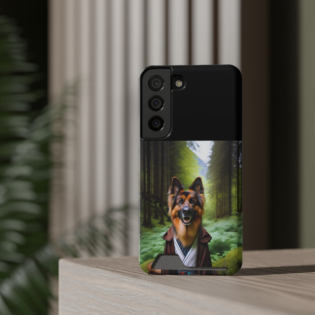 German Shepherd Forest Night Phone Case with Card Holder
