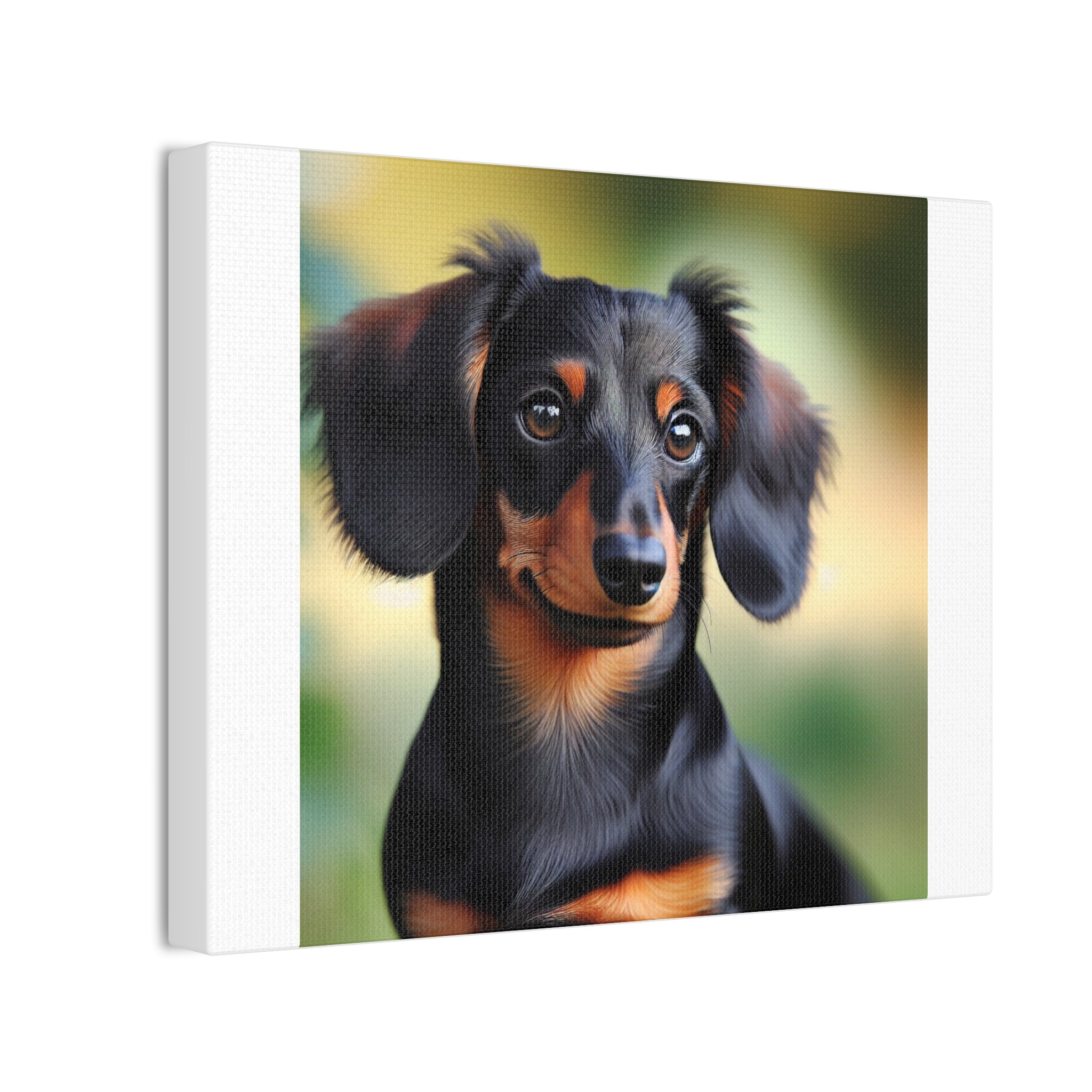Black/Brown Dachshund Canvas Stretched, 0.75"
